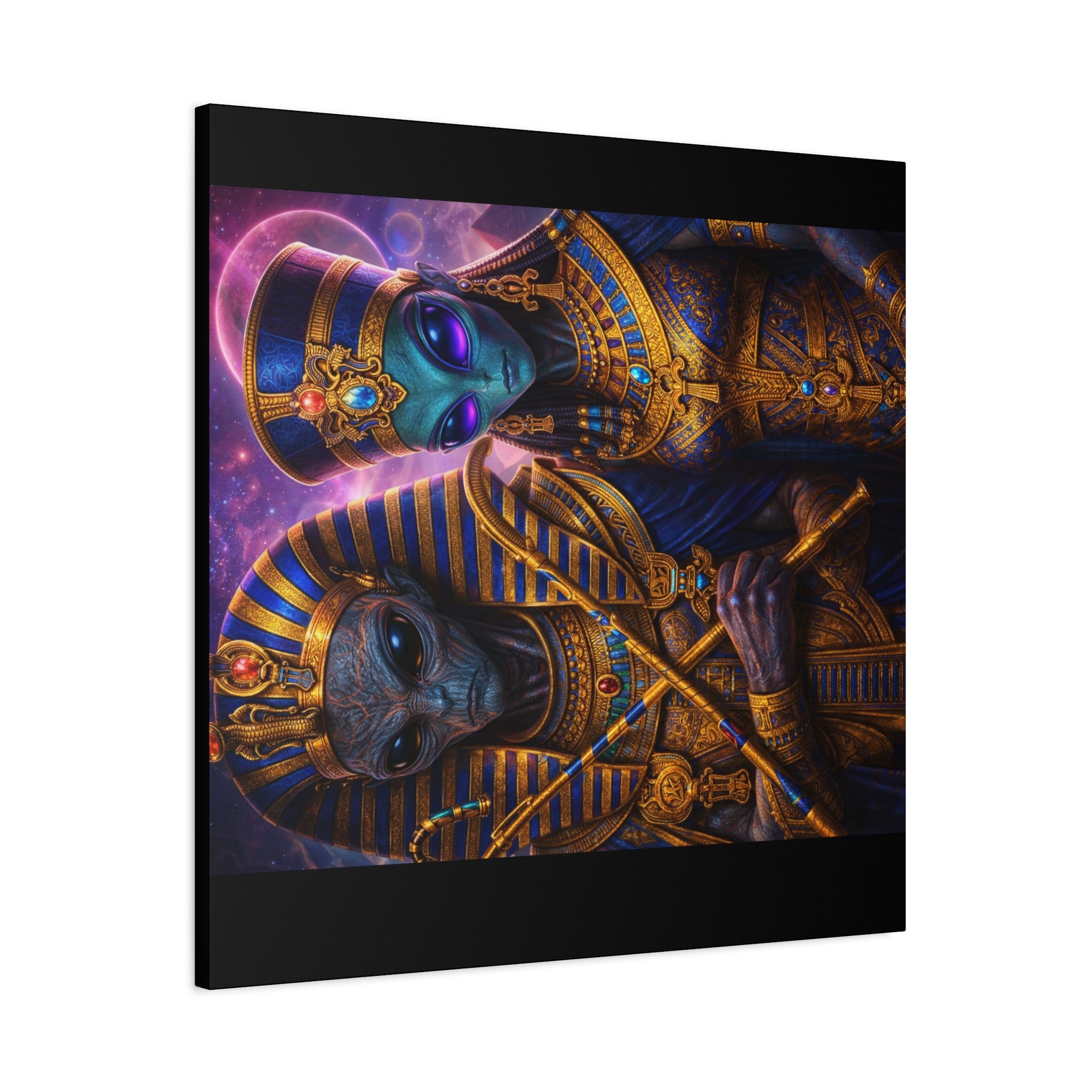 Alien Pharaoh Canvas Art - Matte Stretched Wall Decor