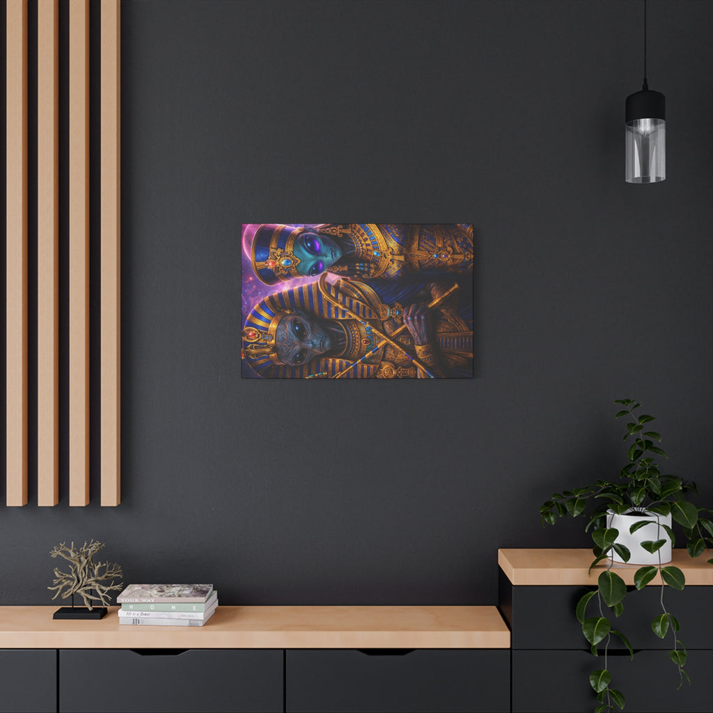 Alien Pharaoh Canvas Art - Matte Stretched Wall Decor