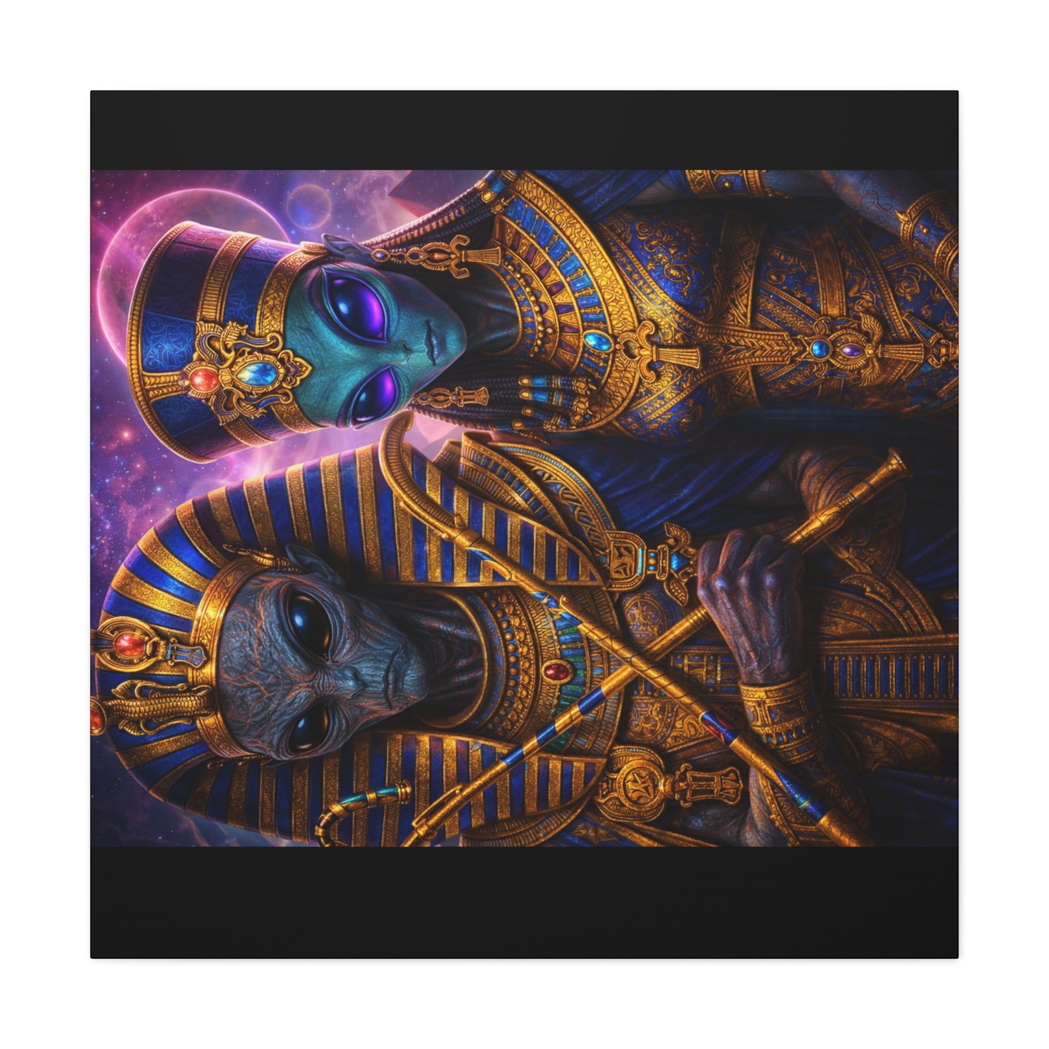 Alien Pharaoh Canvas Art - Matte Stretched Wall Decor