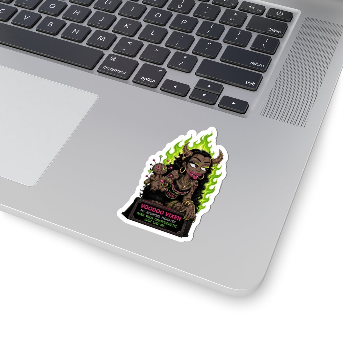 Voodoo Vixen Kiss-Cut Sticker — Dark Witchy Gothic Vibes ("My Hormone Monster")