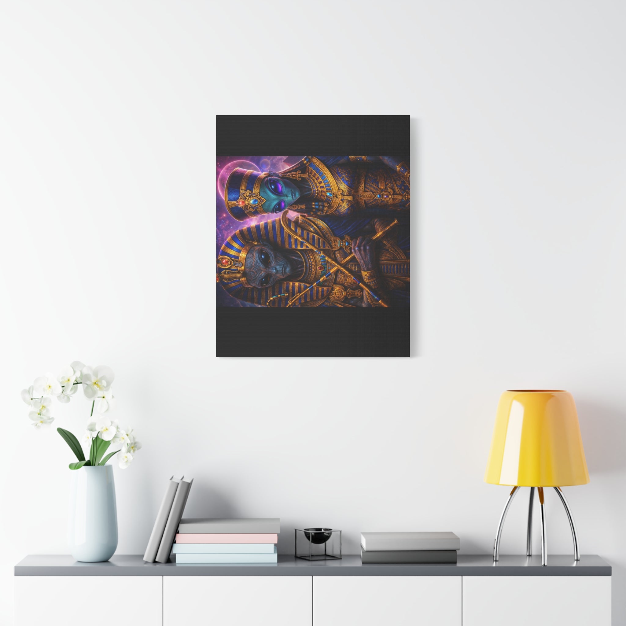 Alien Pharaoh Canvas Art - Matte Stretched Wall Decor