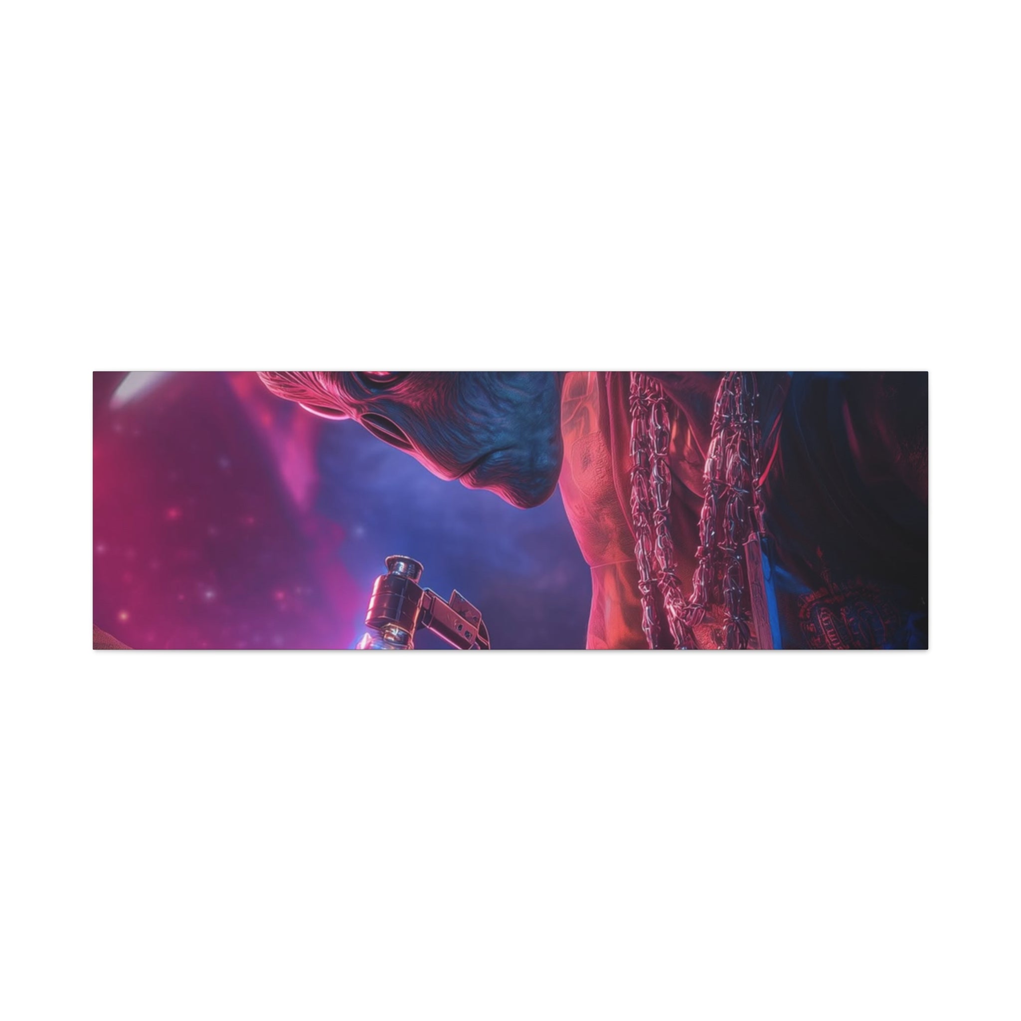 Alien Artist Canvas Print — Neon Sci‑Fi Wall Art