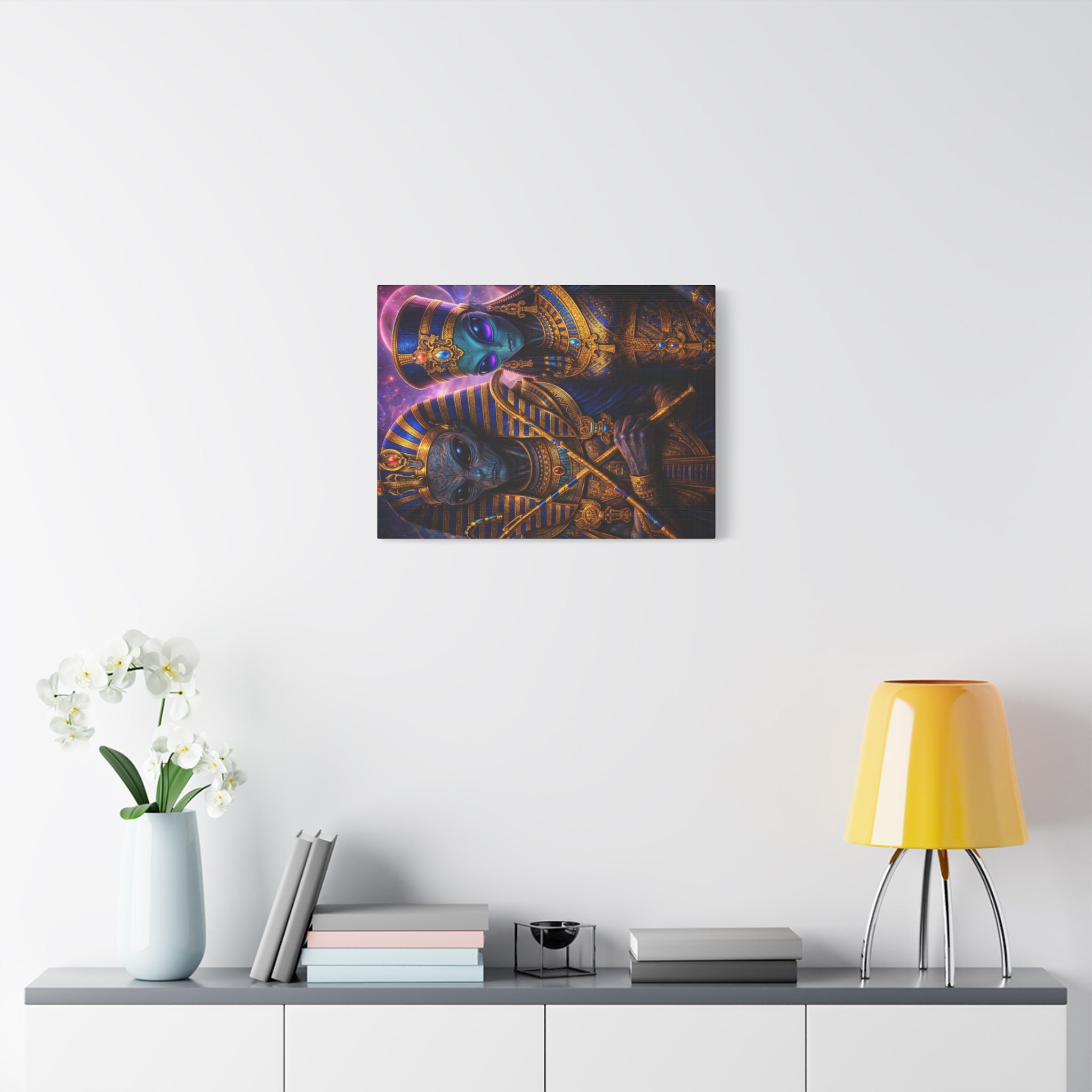 Alien Pharaoh Canvas Art - Matte Stretched Wall Decor