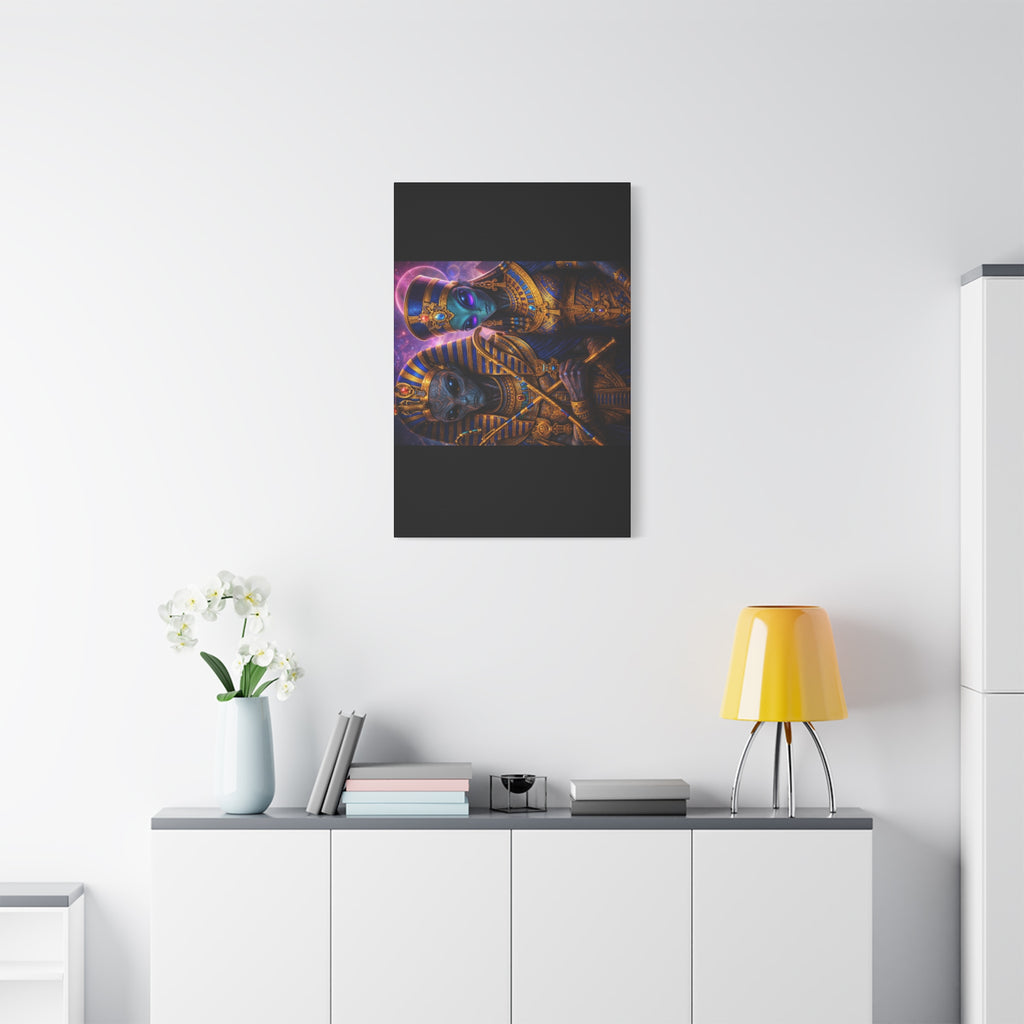 Alien Pharaoh Canvas Art - Matte Stretched Wall Decor