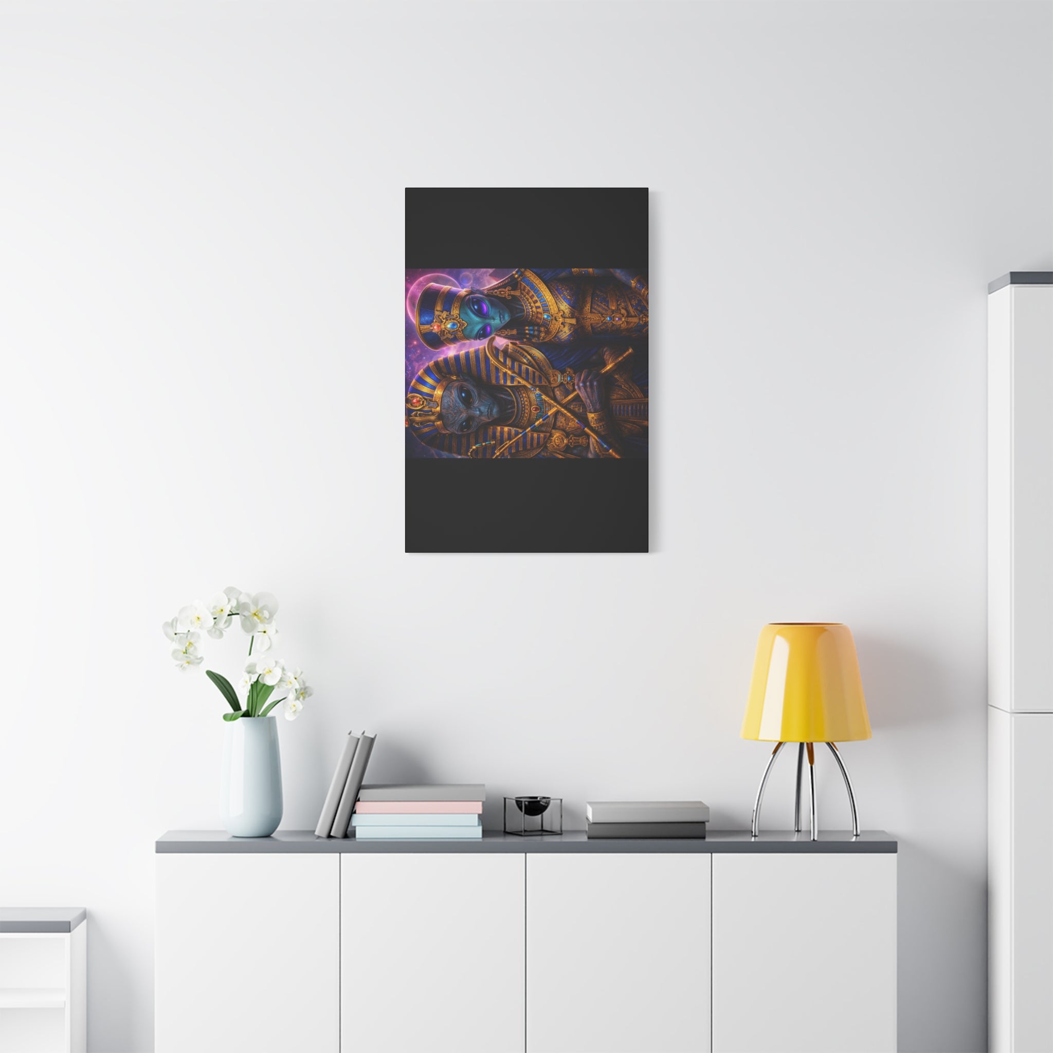 Alien Pharaoh Canvas Art - Matte Stretched Wall Decor