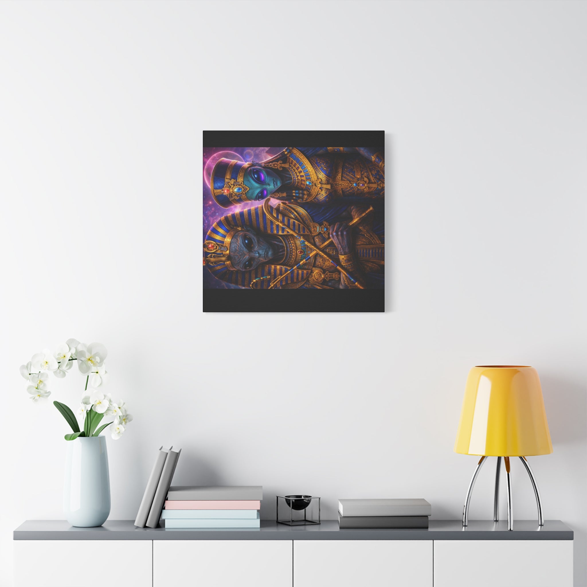 Alien Pharaoh Canvas Art - Matte Stretched Wall Decor