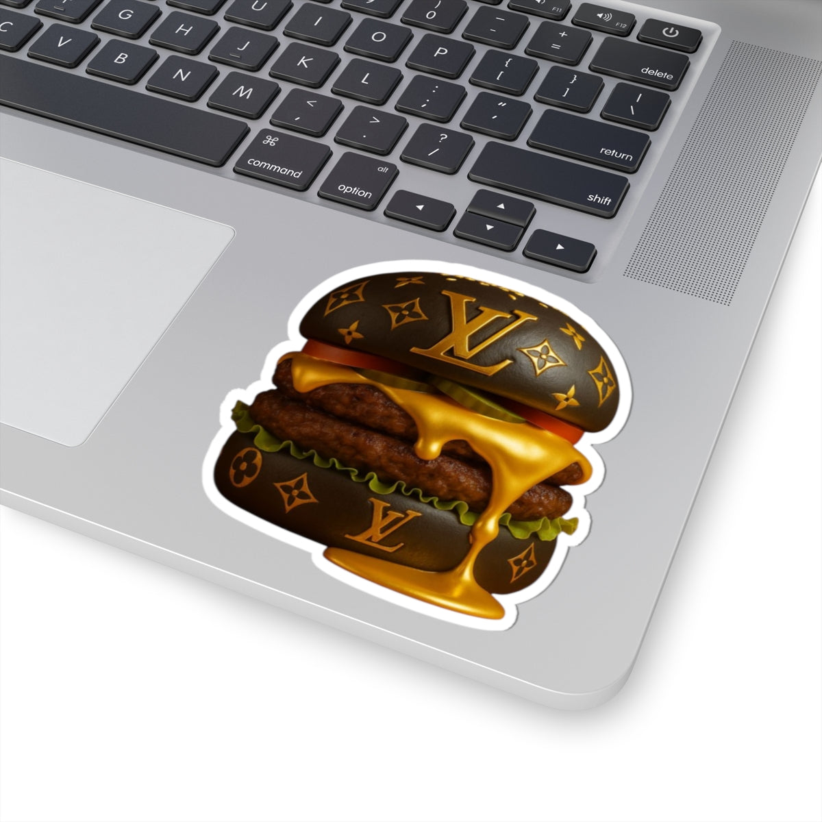 Luxury Burger Sticker — Designer-Inspired Kiss-Cut Decal
