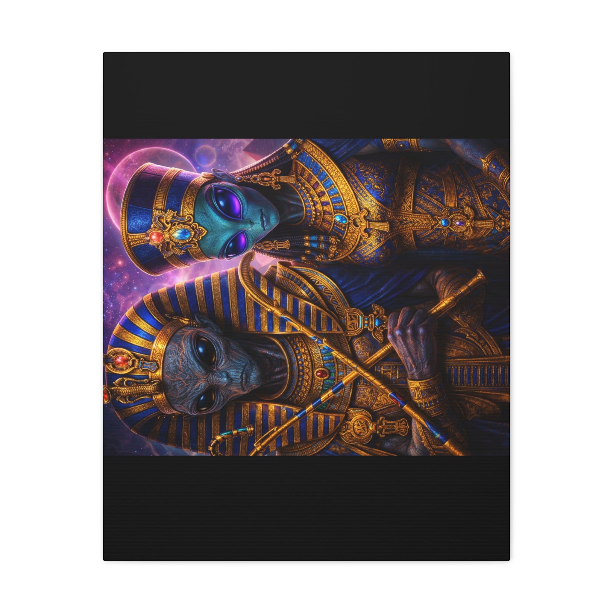 Alien Pharaoh Canvas Art - Matte Stretched Wall Decor