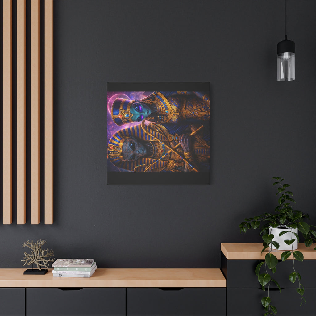 Alien Pharaoh Canvas Art - Matte Stretched Wall Decor