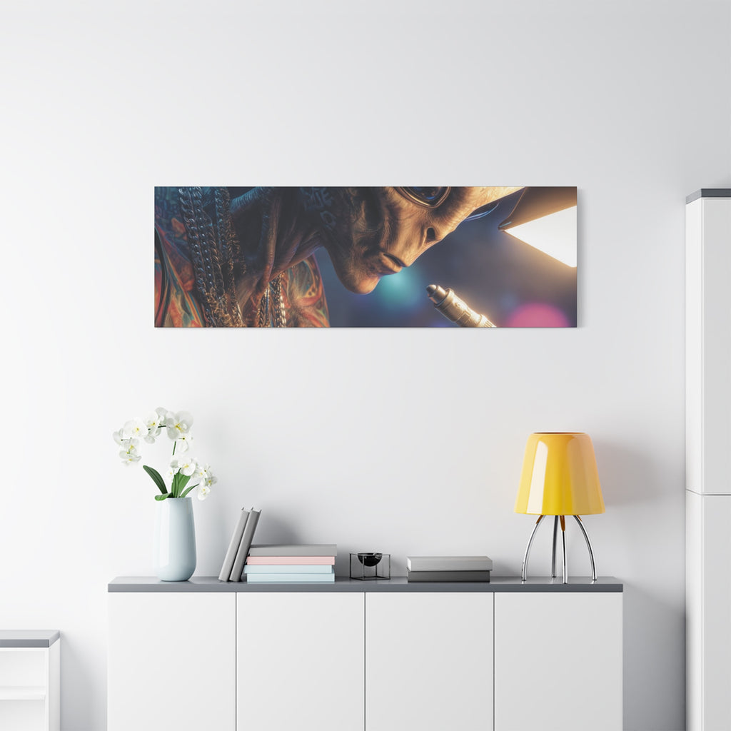 Alien Tattoo Artist Canvas Print — Matte Stretched Wall Art