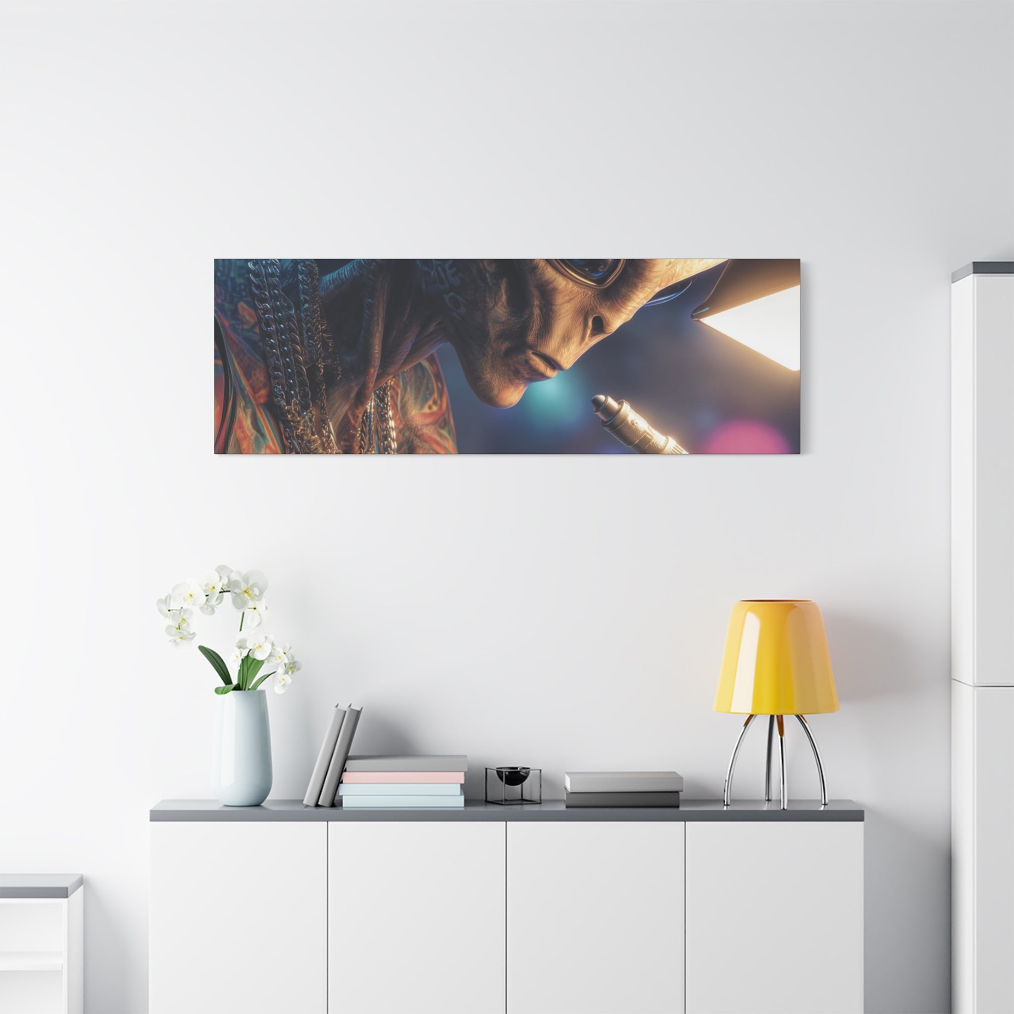 Alien Tattoo Artist Canvas Print — Matte Stretched Wall Art