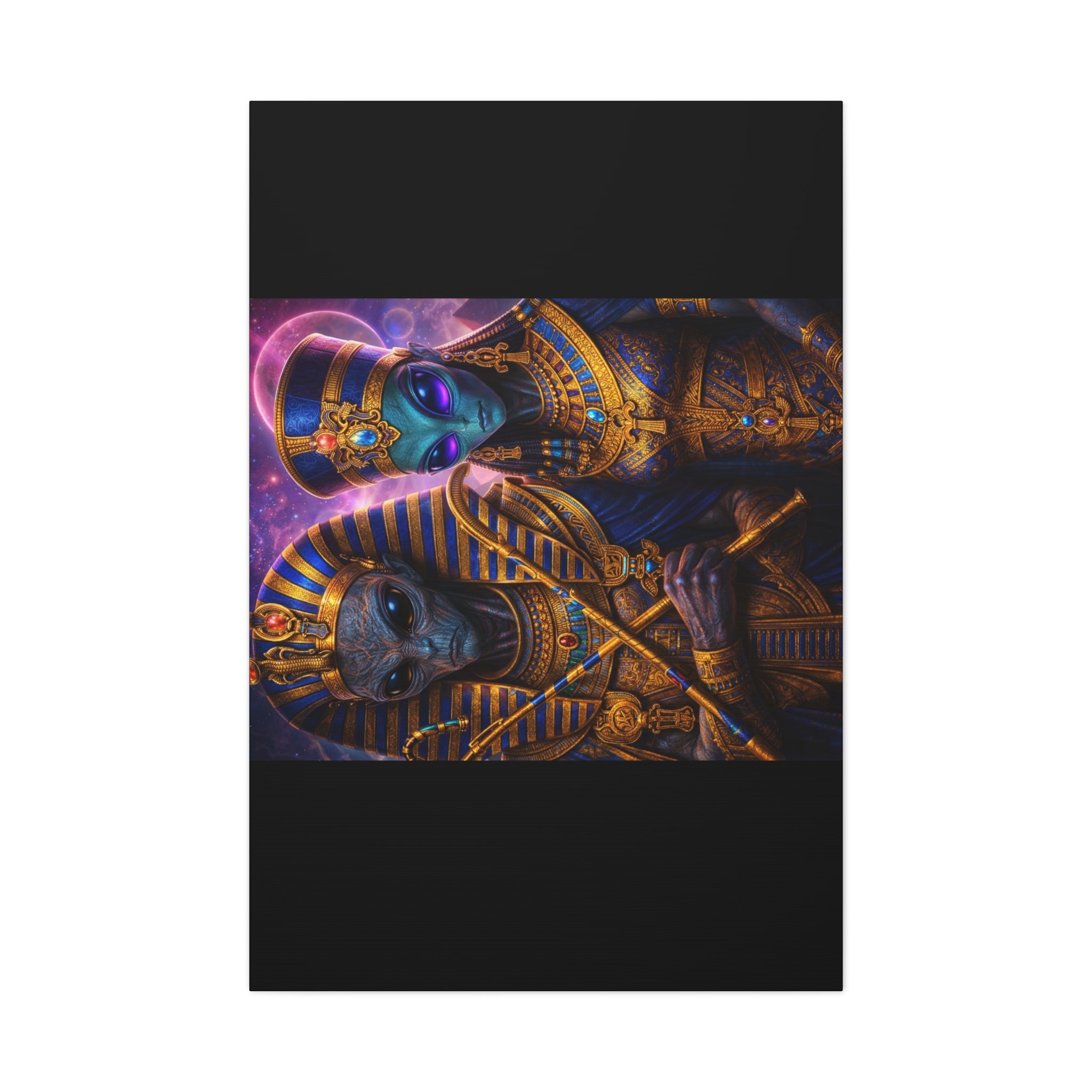 Alien Pharaoh Canvas Art - Matte Stretched Wall Decor