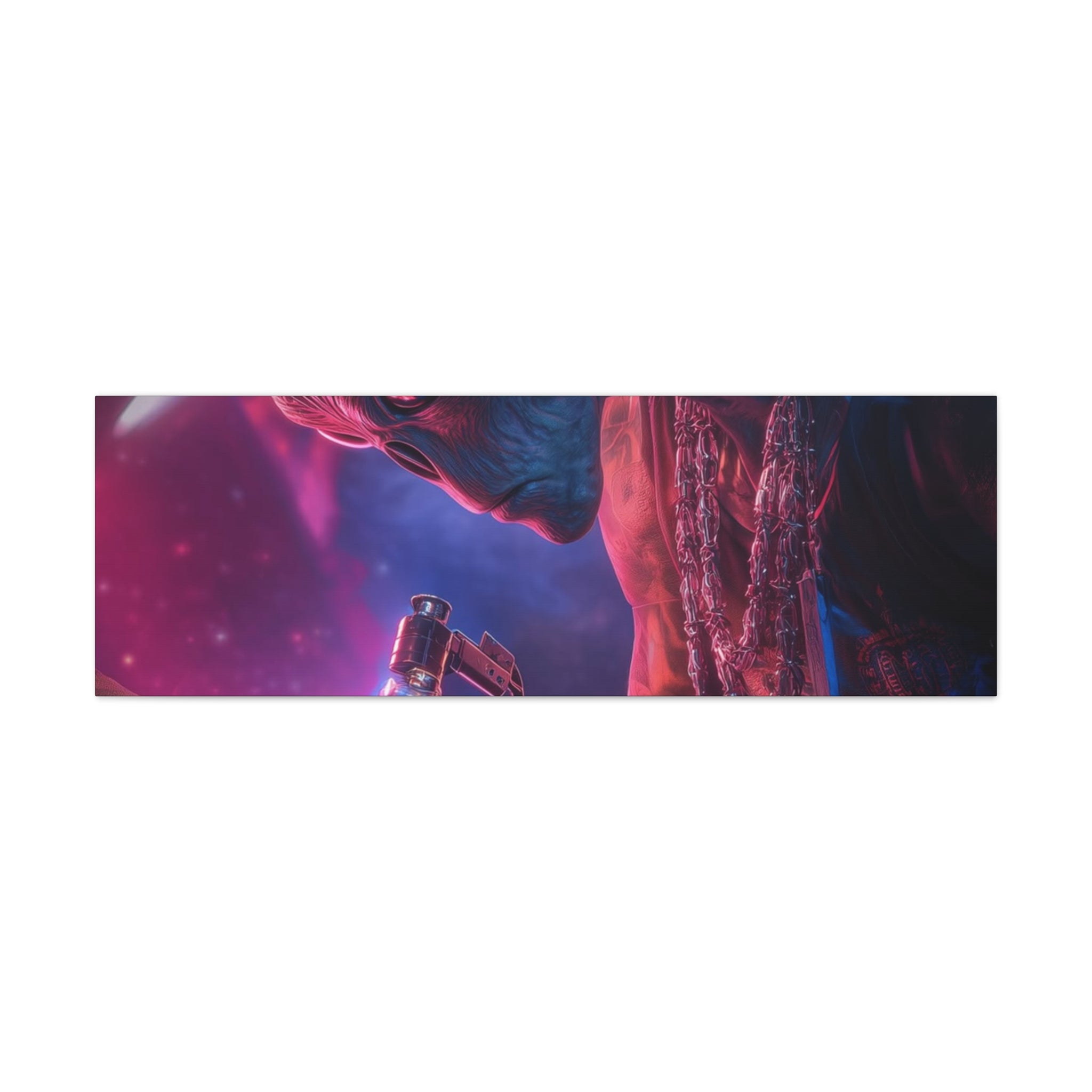 Alien Artist Canvas Print — Neon Sci‑Fi Wall Art