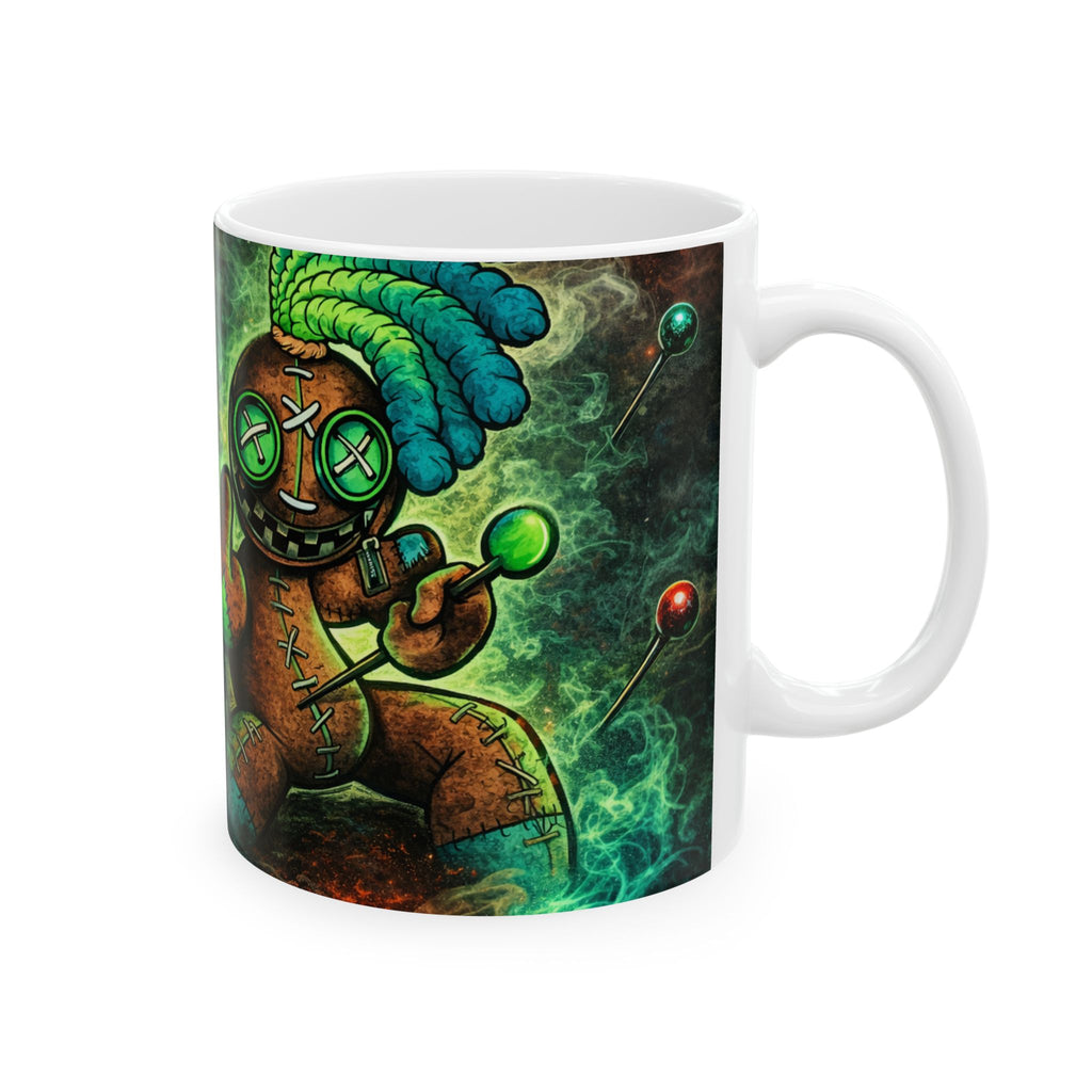 Voodoo Tattoo Ceramic Mug — Creepy Voodoo Doll Coffee Cup (11oz/15oz)
