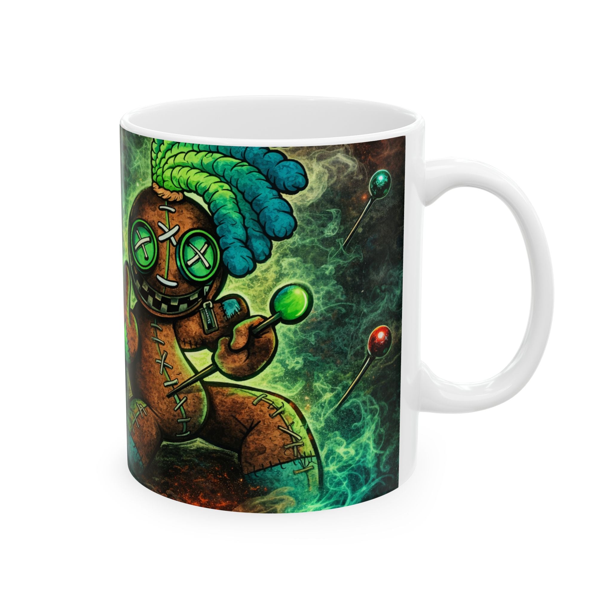 Voodoo Tattoo Ceramic Mug — Creepy Voodoo Doll Coffee Cup (11oz/15oz)