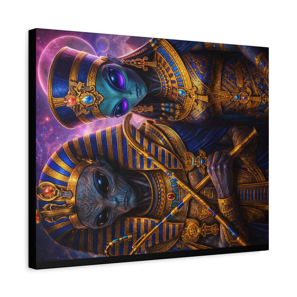 Alien Pharaoh Canvas Art - Matte Stretched Wall Decor