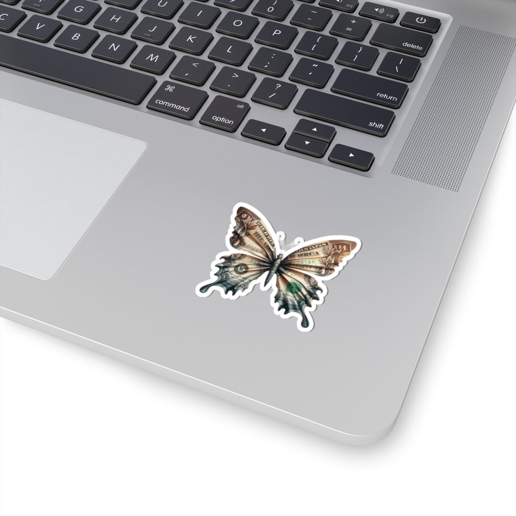 Money Butterfly Sticker — Cash Wings Kiss-Cut Vinyl Decal
