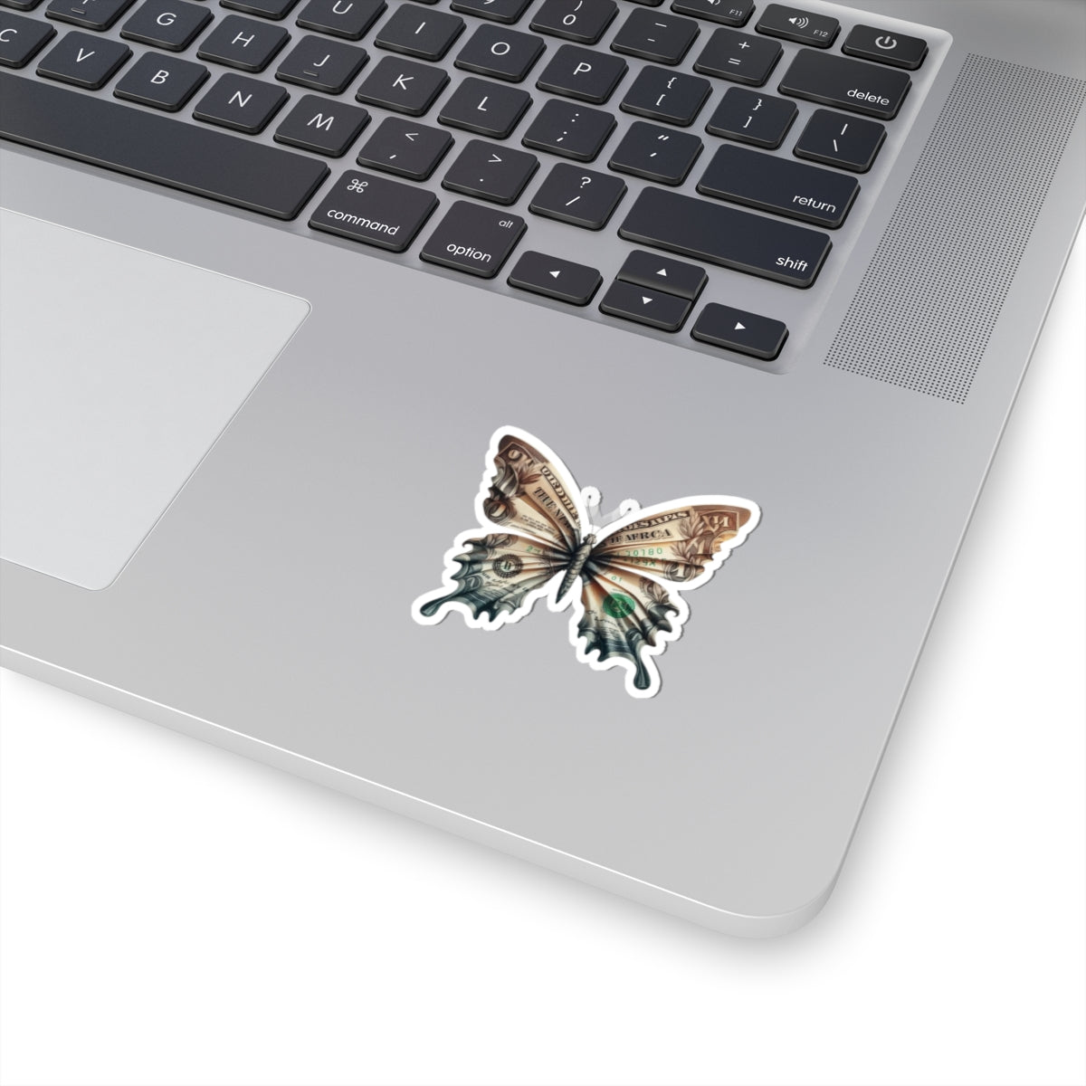 Money Butterfly Sticker — Cash Wings Kiss-Cut Vinyl Decal