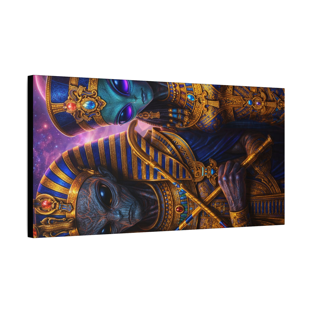 Alien Pharaoh Canvas Art - Matte Stretched Wall Decor