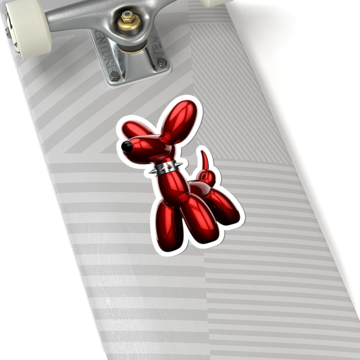 Red Balloon Dog Sticker — Glossy Kiss-Cut Vinyl Decal