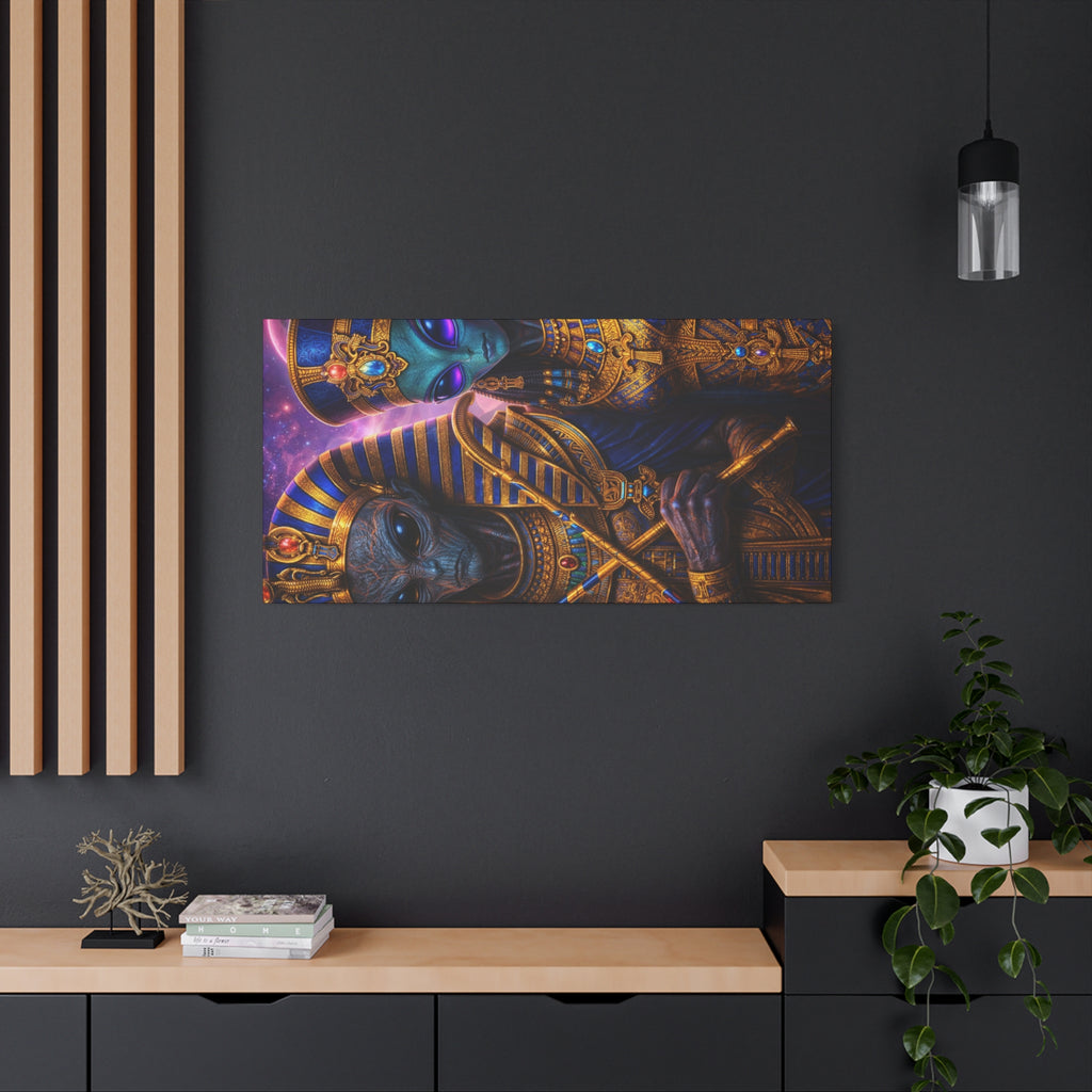 Alien Pharaoh Canvas Art - Matte Stretched Wall Decor