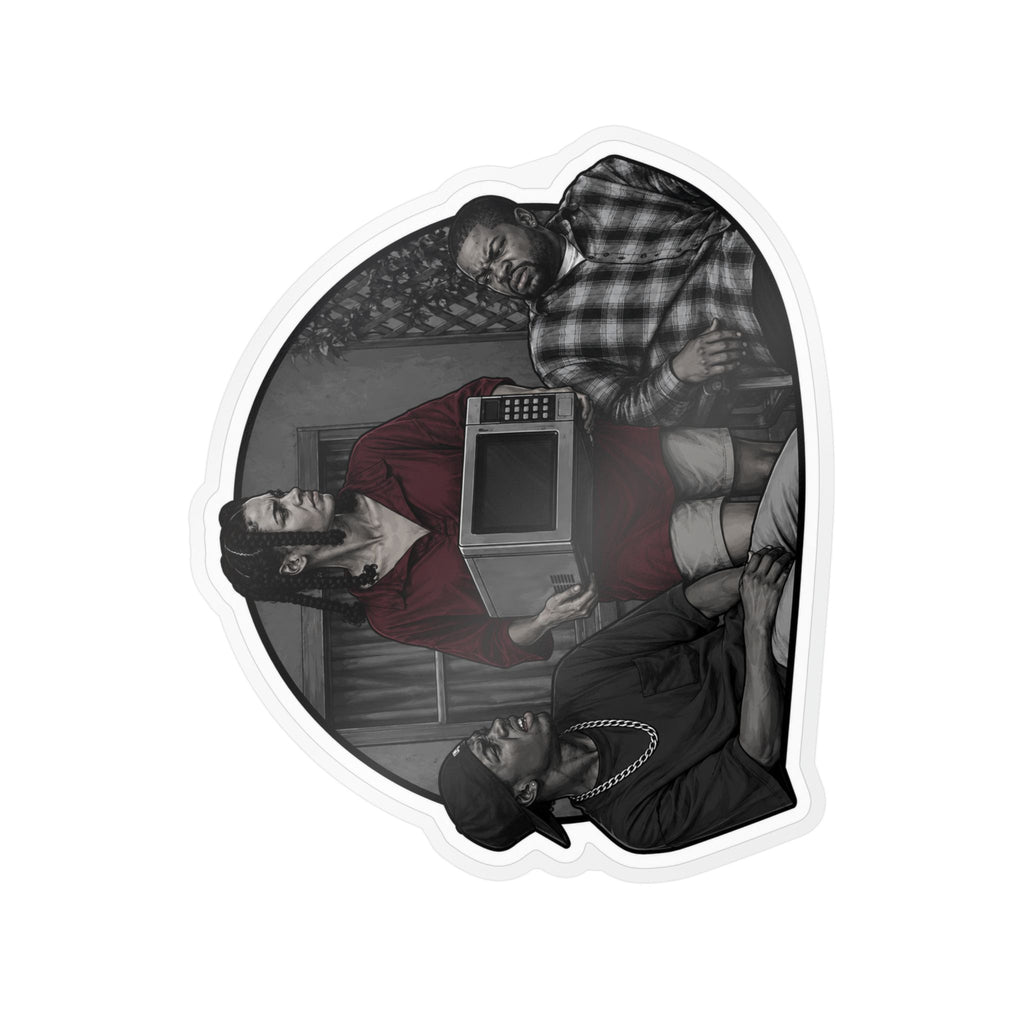 Friday collection Vinyl Sticker — Vintage TV Trio Kiss-Cut Decal