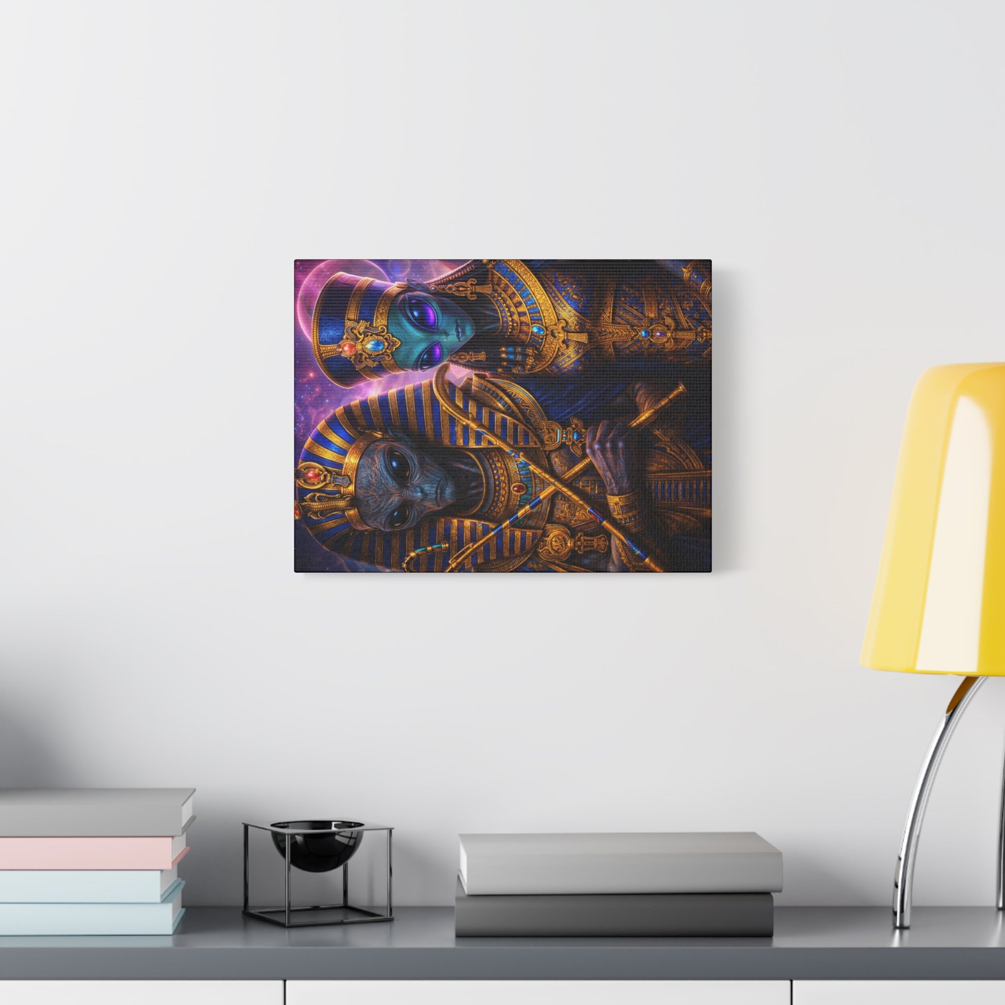 Alien Pharaoh Canvas Art - Matte Stretched Wall Decor