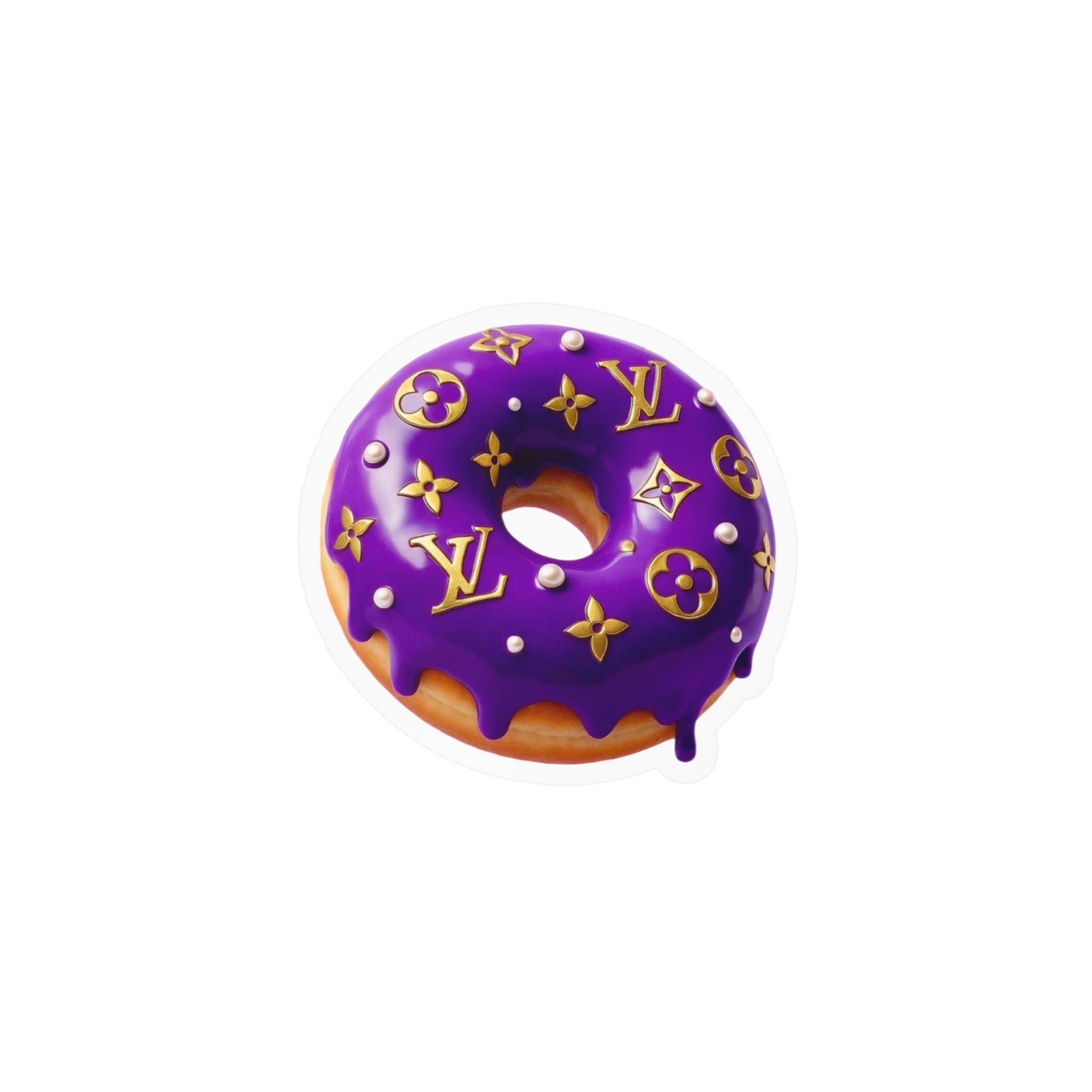 Luxury Logo Donut Vinyl Sticker – Purple Drip Kiss-Cut Decal