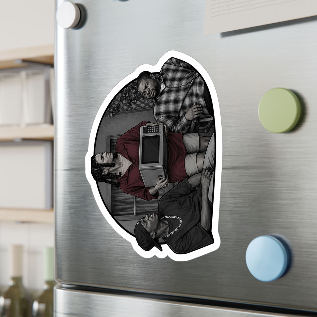 Friday collection Vinyl Sticker — Vintage TV Trio Kiss-Cut Decal