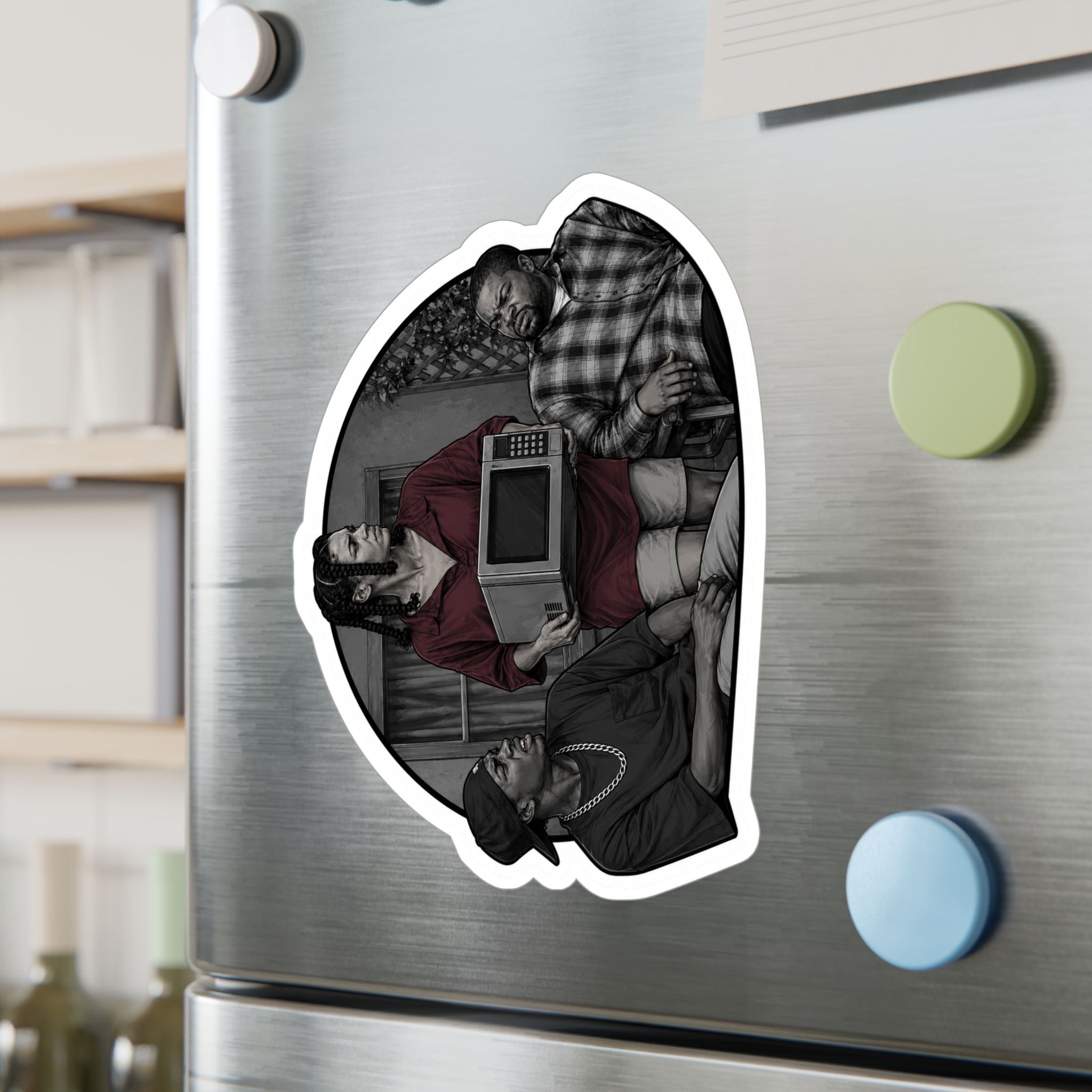 Friday collection Vinyl Sticker — Vintage TV Trio Kiss-Cut Decal