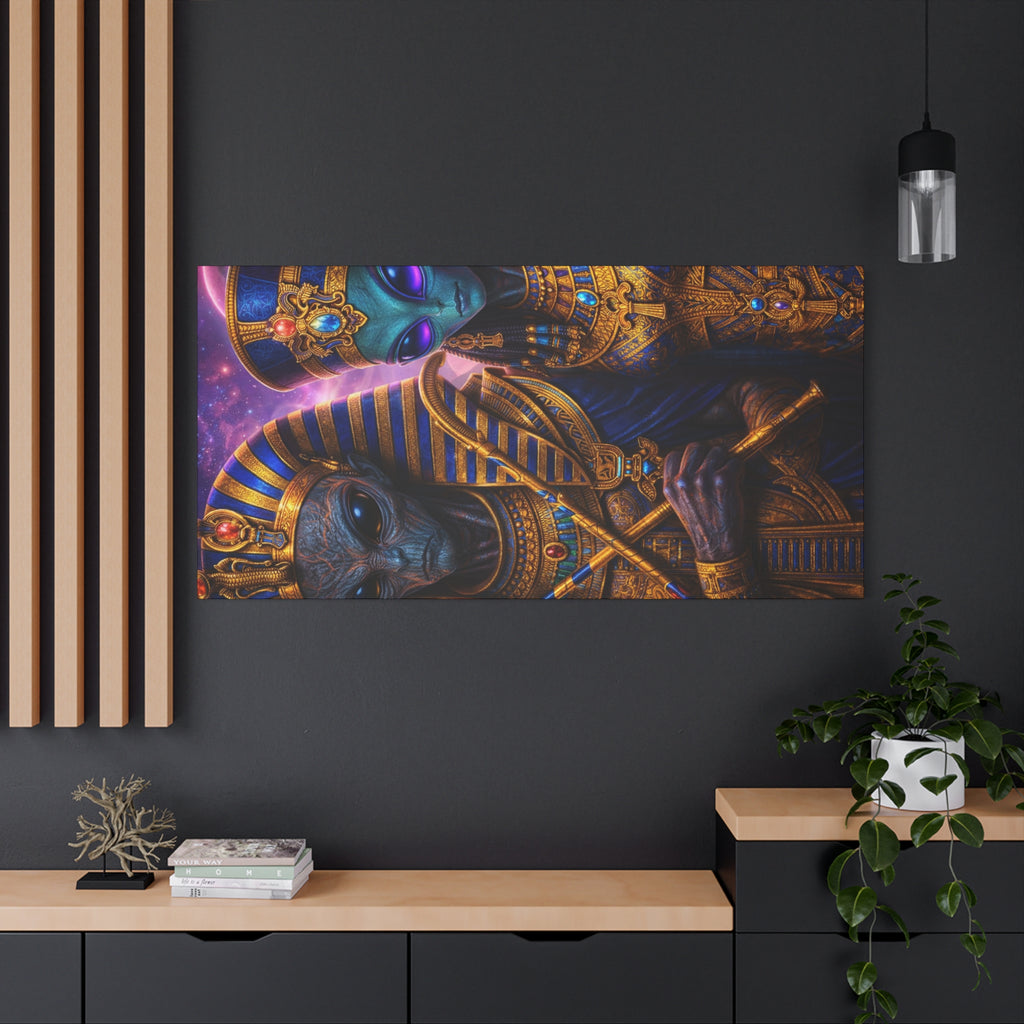 Alien Pharaoh Canvas Art - Matte Stretched Wall Decor