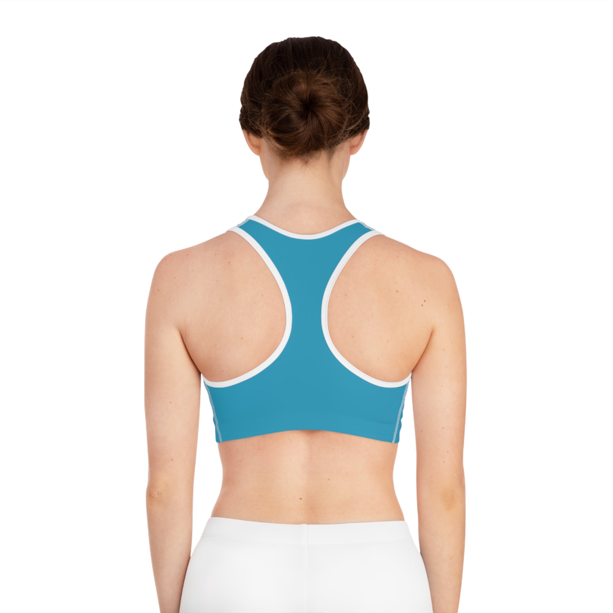 Some Scars Are Chosen Sports Bra — Blue and pink