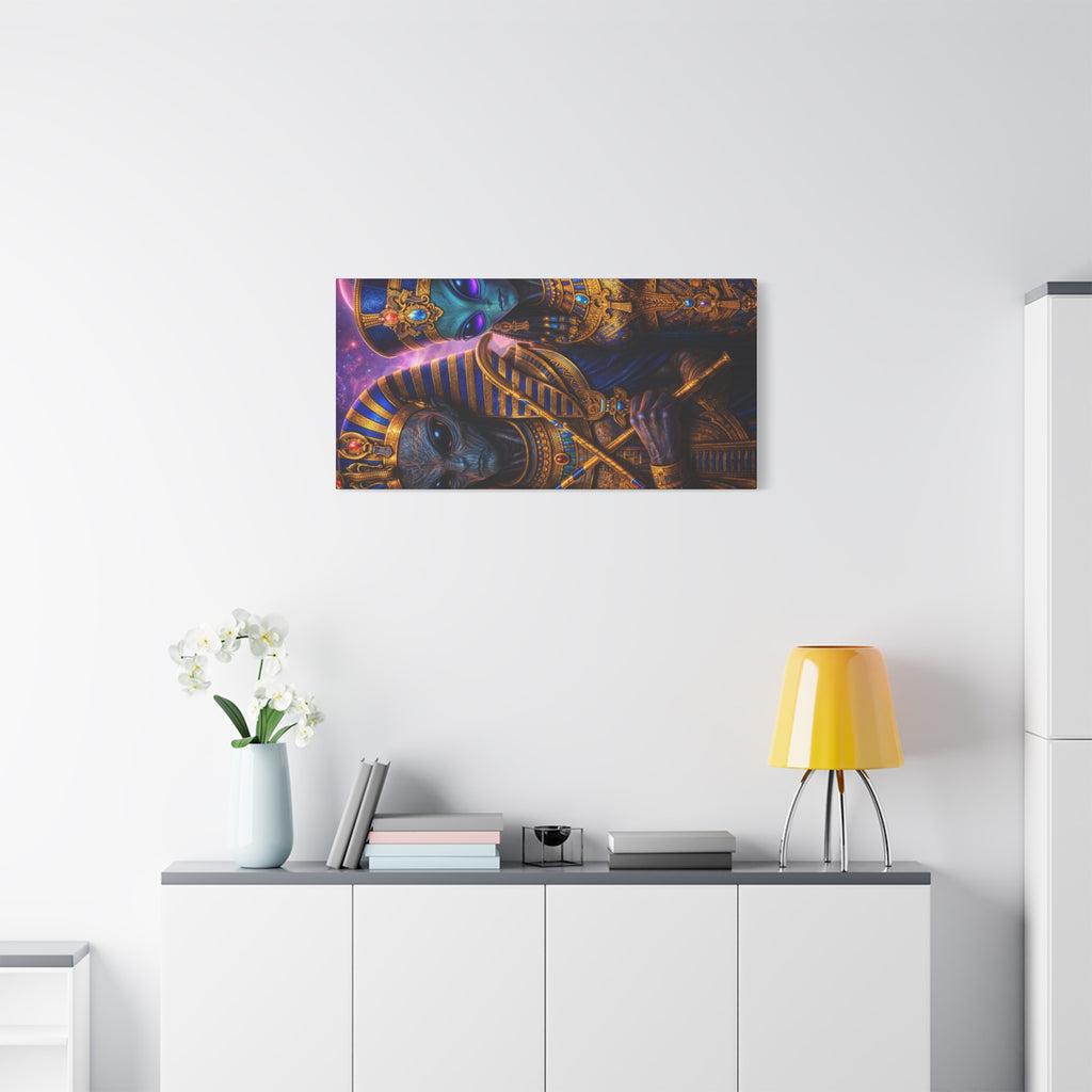 Alien Pharaoh Canvas Art - Matte Stretched Wall Decor