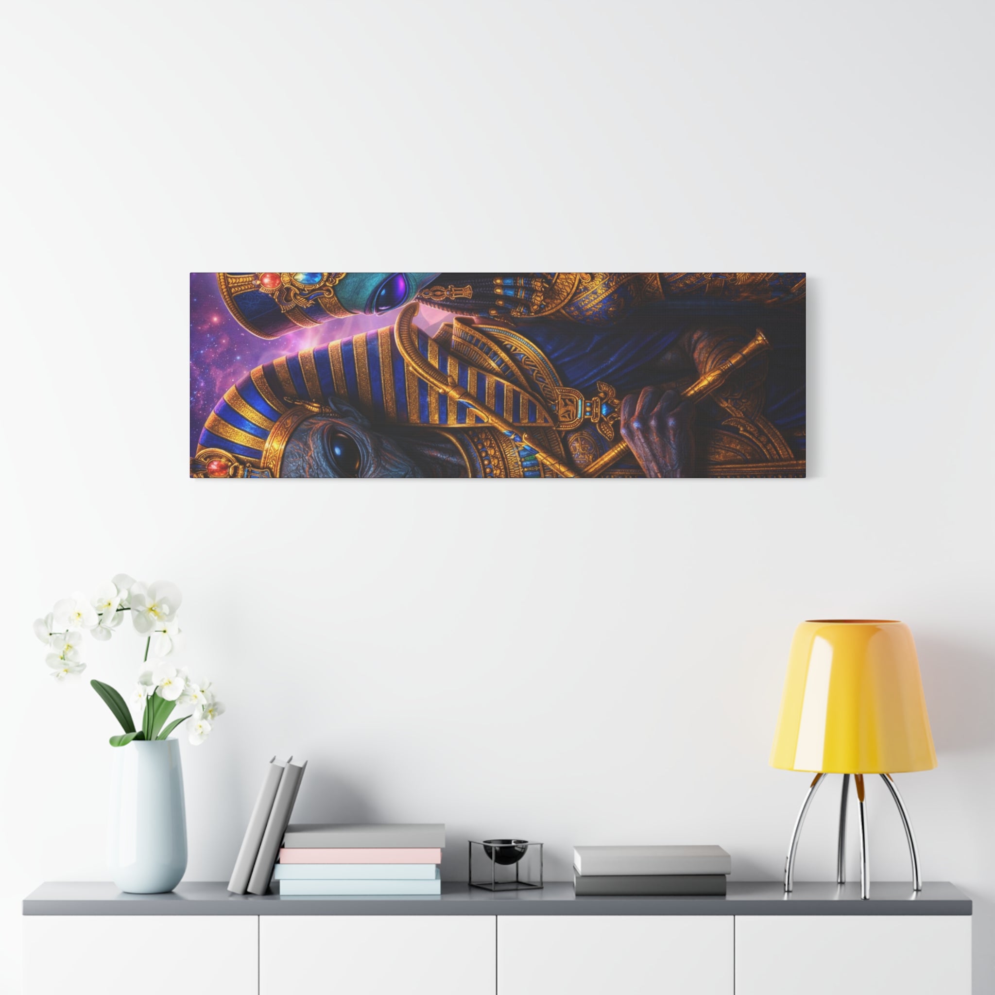 Alien Pharaoh Canvas Art - Matte Stretched Wall Decor