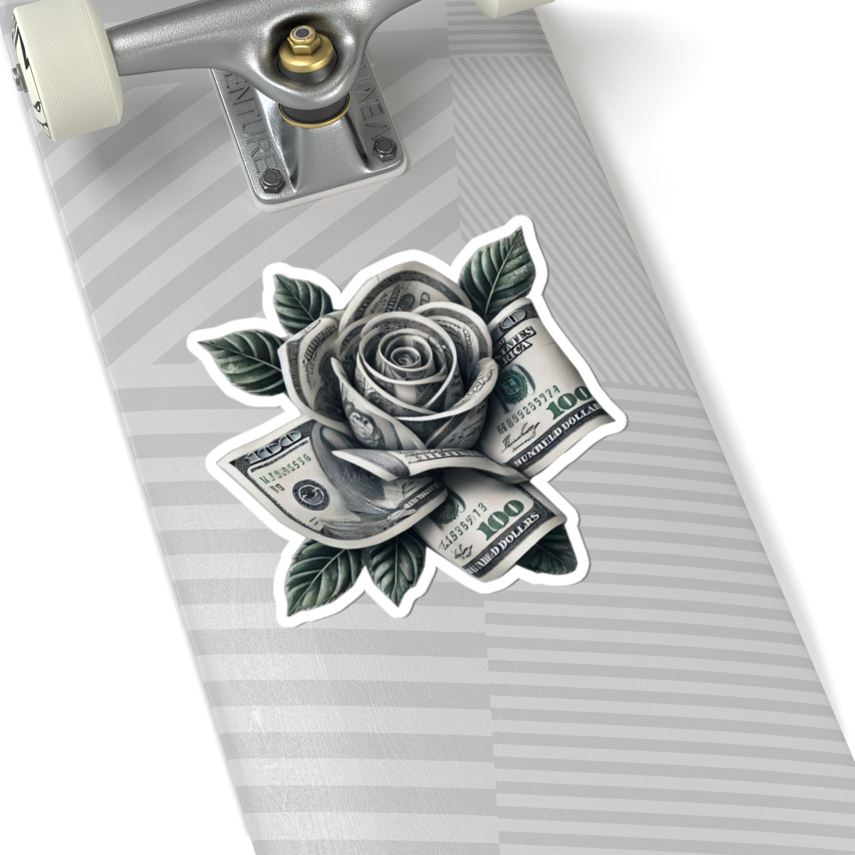 Money Rose Sticker — Kiss-Cut Vinyl Cash Rose Laptop Decal