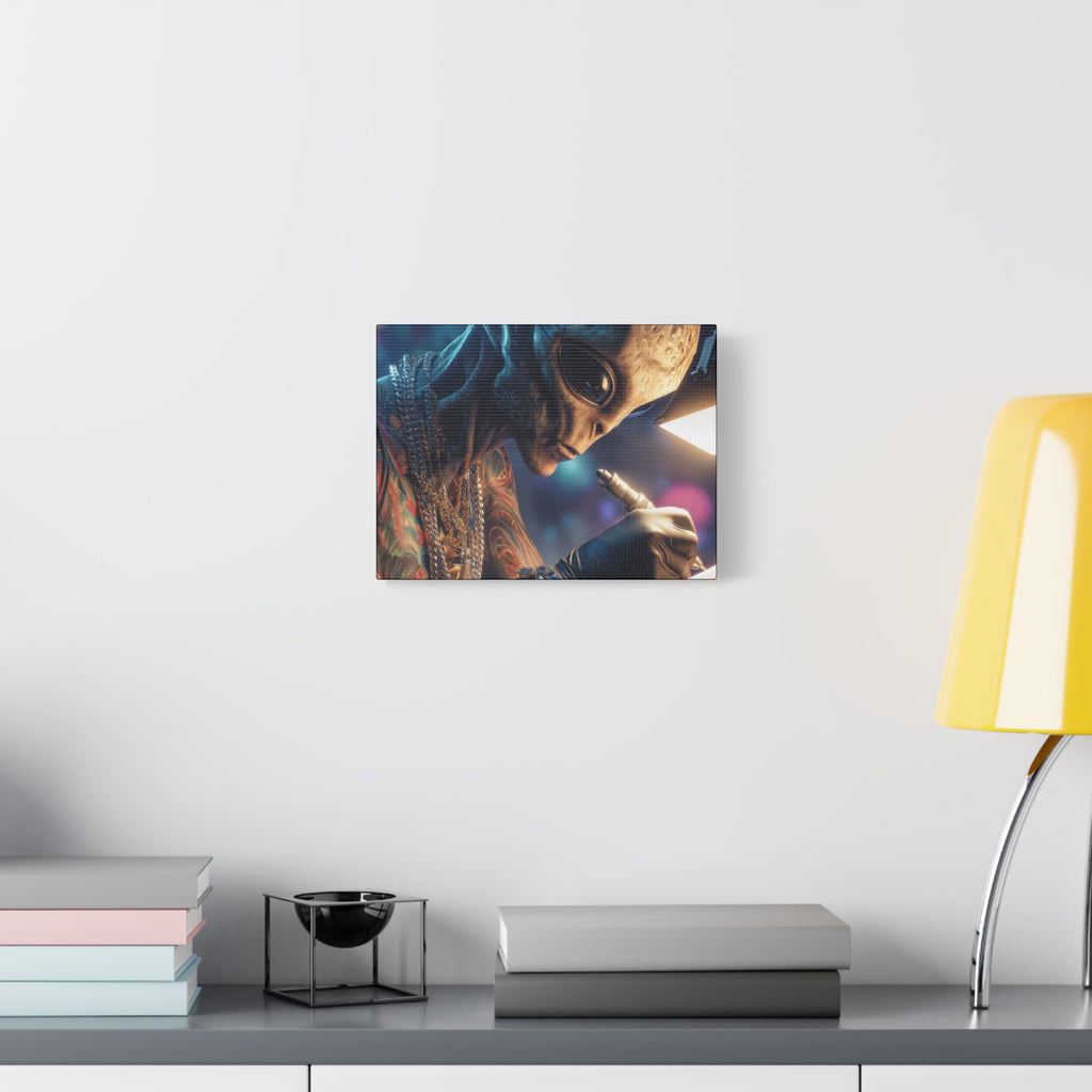 Alien Tattoo Artist Canvas Print — Matte Stretched Wall Art