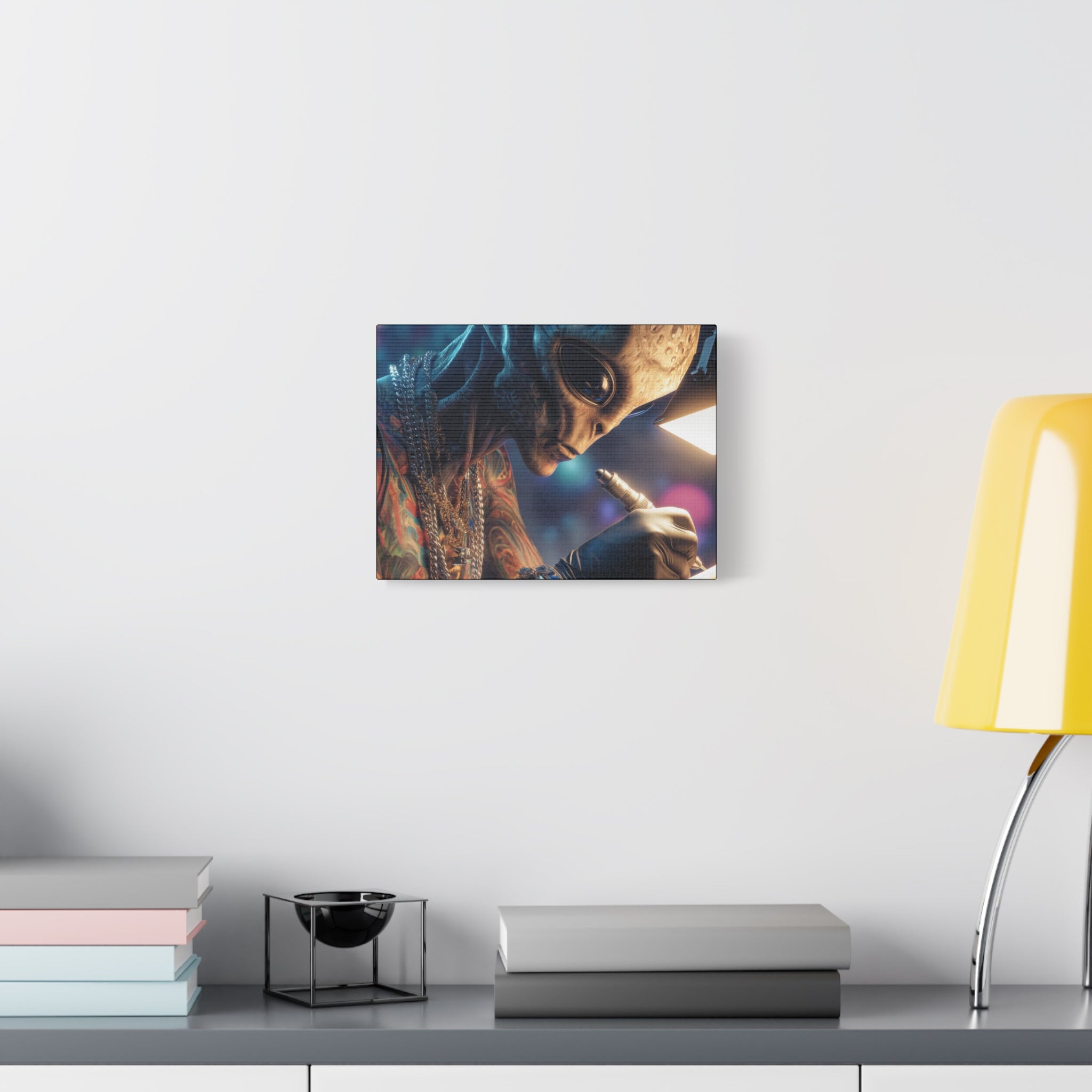 Alien Tattoo Artist Canvas Print — Matte Stretched Wall Art