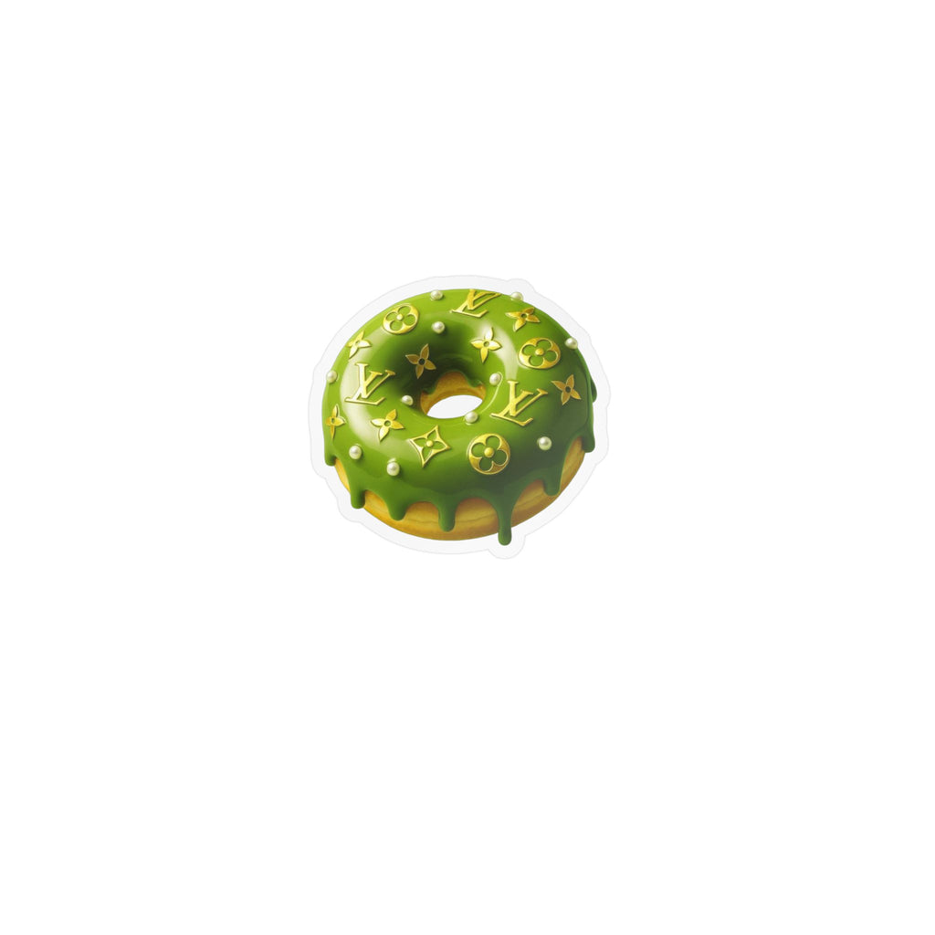 Green Designer LV Donut Kiss-Cut Vinyl Sticker