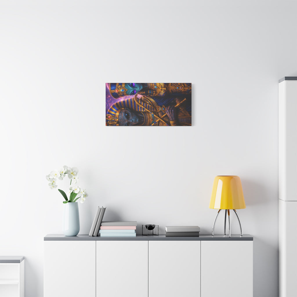 Alien Pharaoh Canvas Art - Matte Stretched Wall Decor