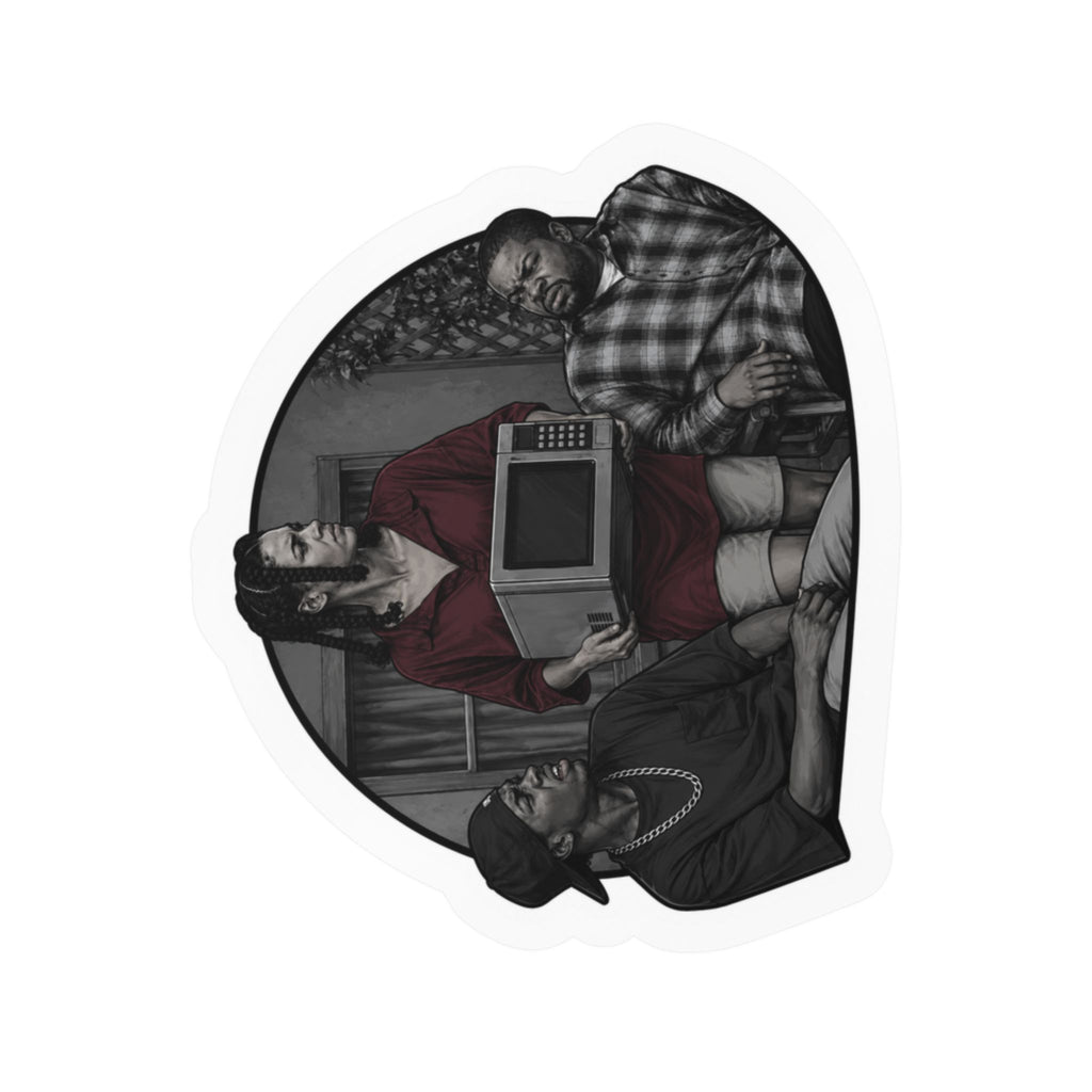 Friday collection Vinyl Sticker — Vintage TV Trio Kiss-Cut Decal