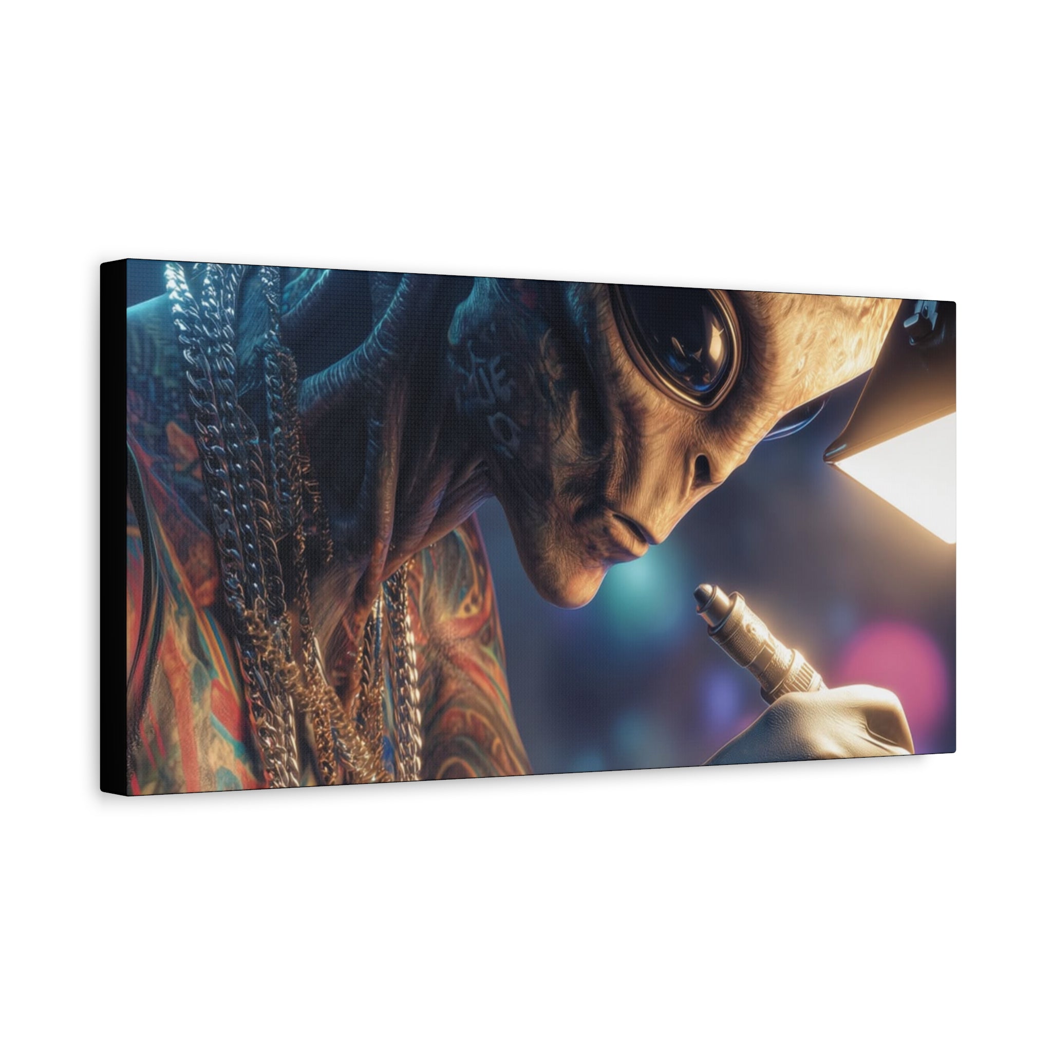 Alien Tattoo Artist Canvas Print — Matte Stretched Wall Art