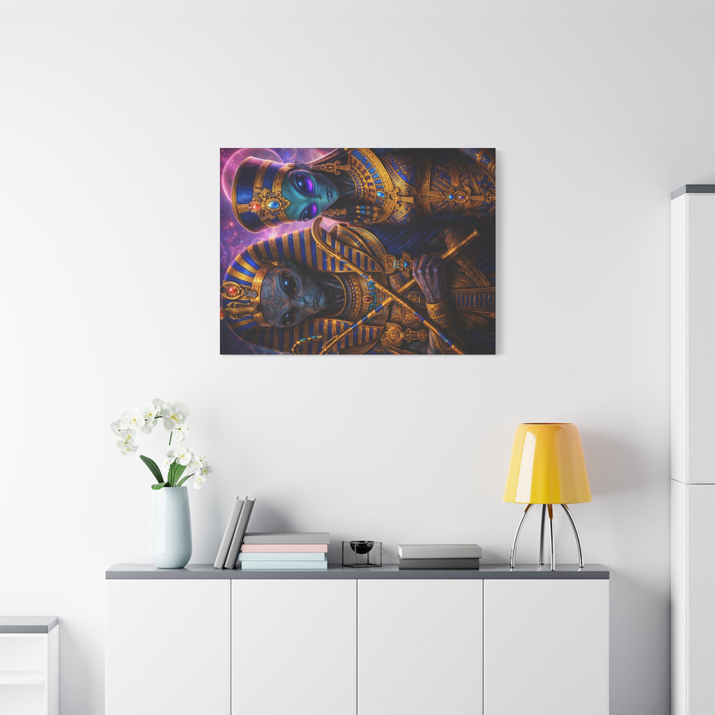 Alien Pharaoh Canvas Art - Matte Stretched Wall Decor