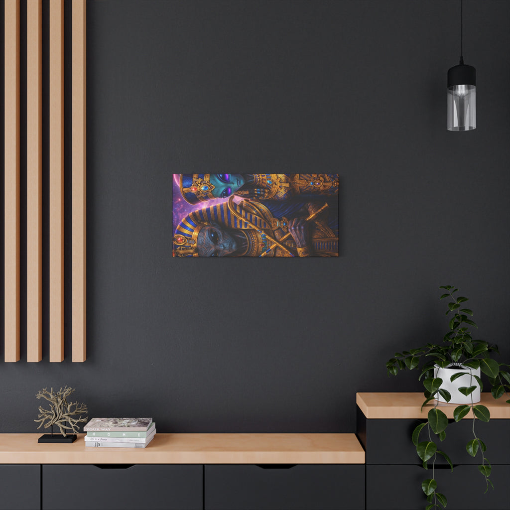 Alien Pharaoh Canvas Art - Matte Stretched Wall Decor
