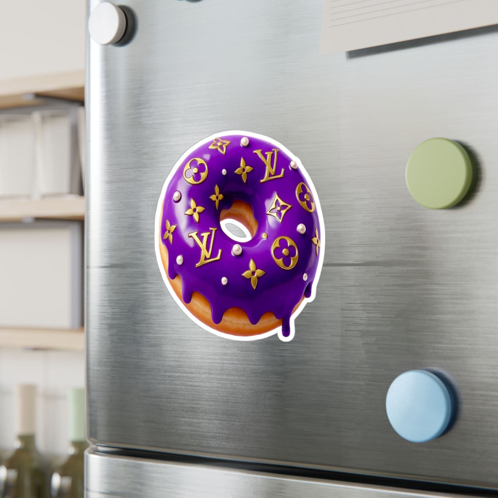Luxury Logo Donut Vinyl Sticker – Purple Drip Kiss-Cut Decal