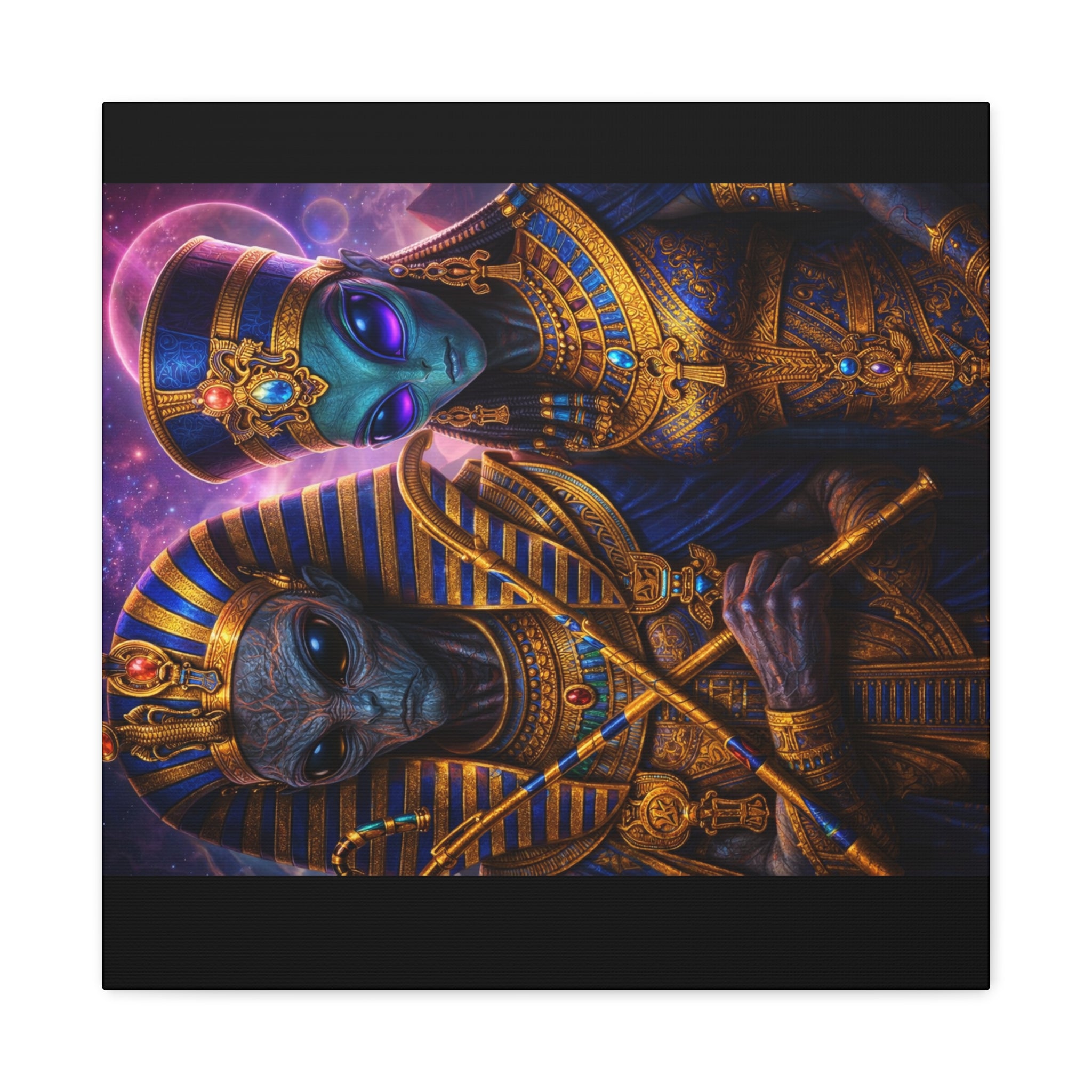 Alien Pharaoh Canvas Art - Matte Stretched Wall Decor