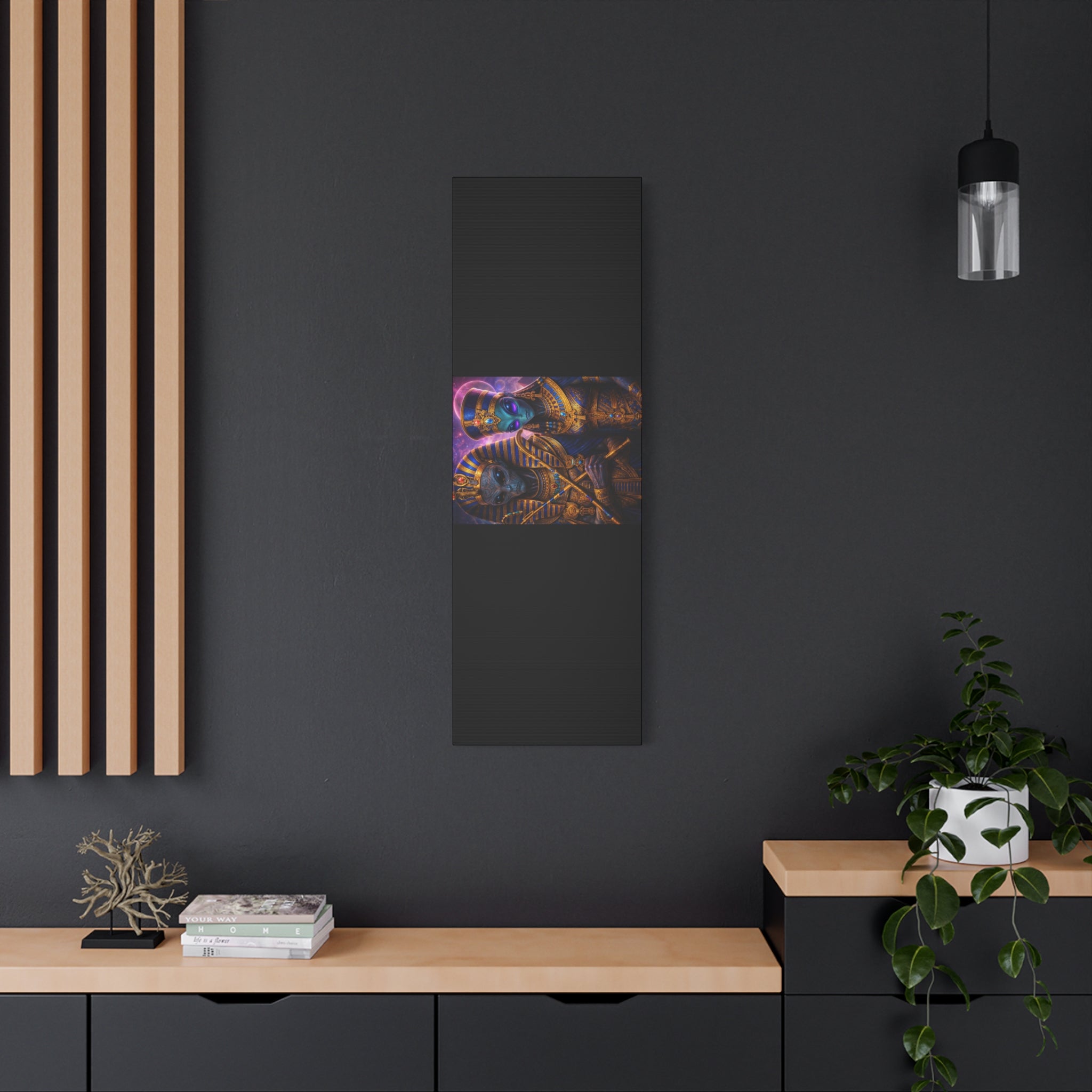Alien Pharaoh Canvas Art - Matte Stretched Wall Decor