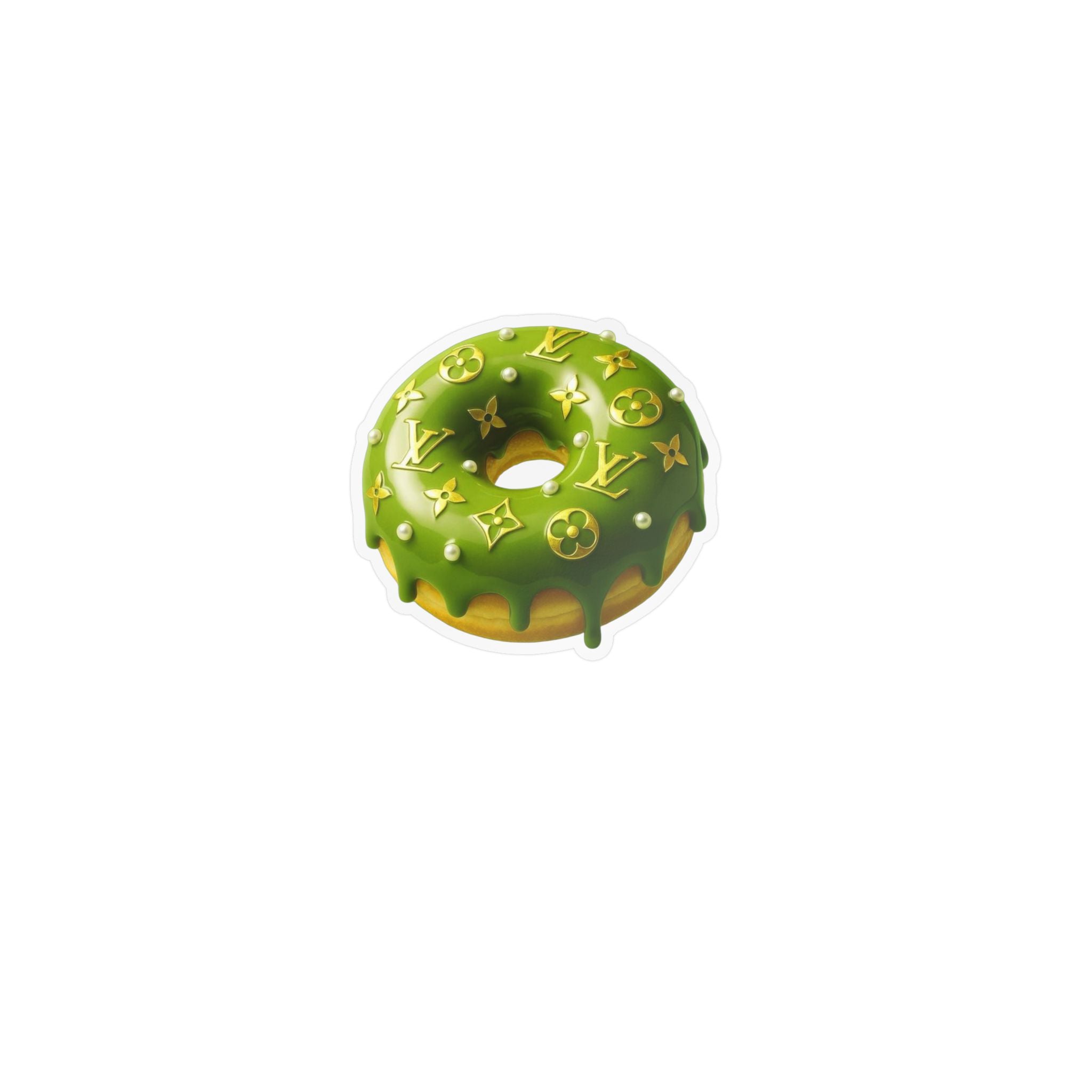 Green Designer LV Donut Kiss-Cut Vinyl Sticker