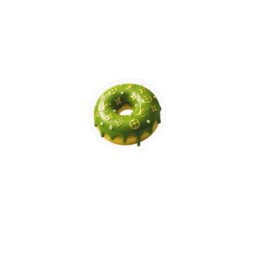 Green Designer LV Donut Kiss-Cut Vinyl Sticker