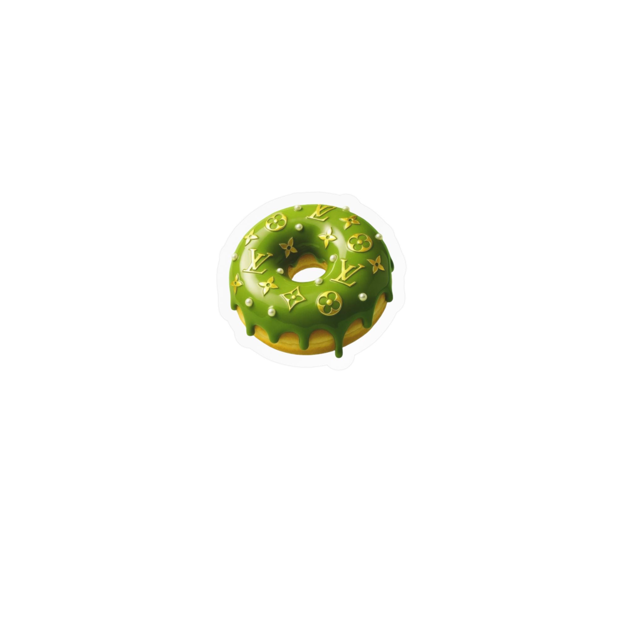 Green Designer LV Donut Kiss-Cut Vinyl Sticker