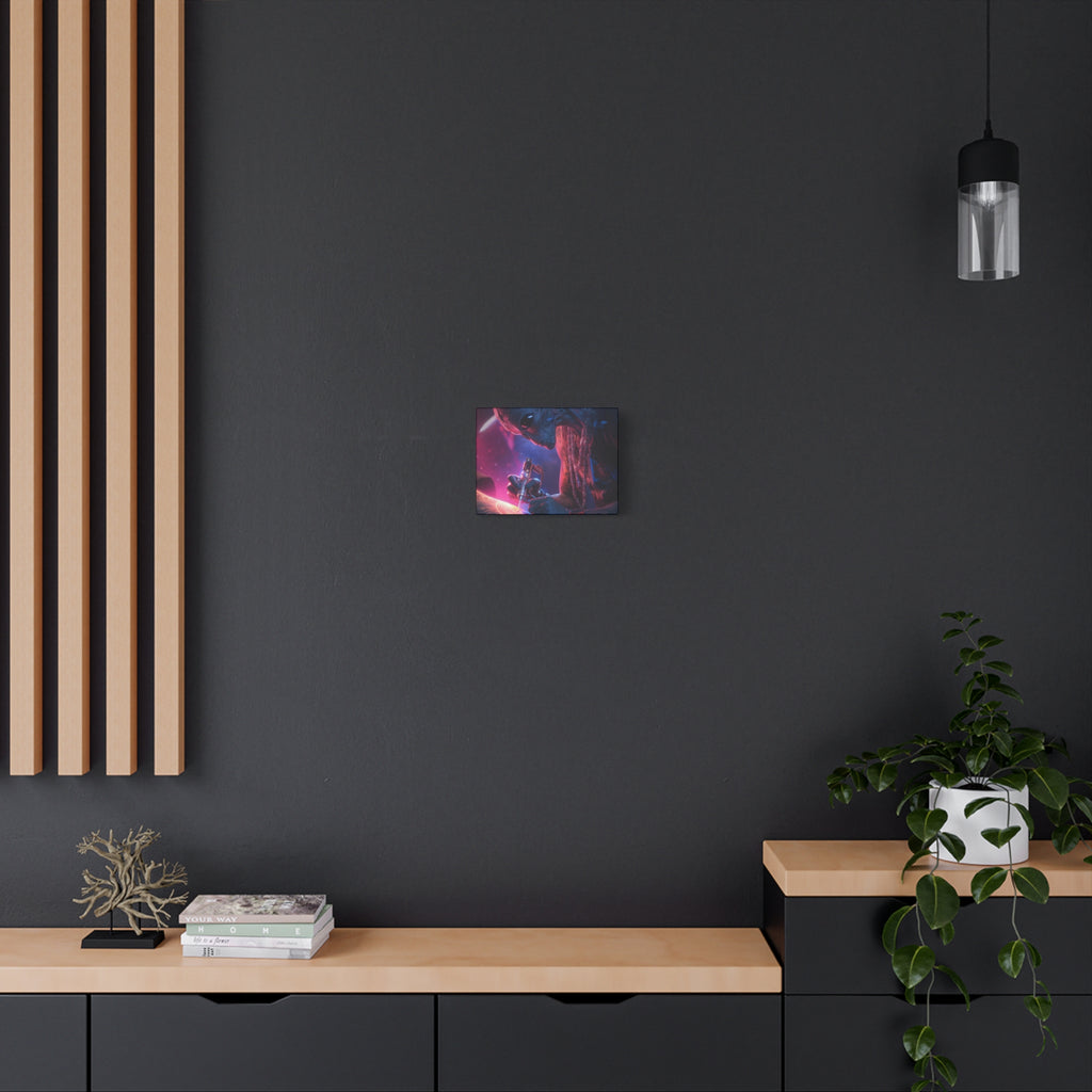 Alien Artist Canvas Print — Neon Sci‑Fi Wall Art
